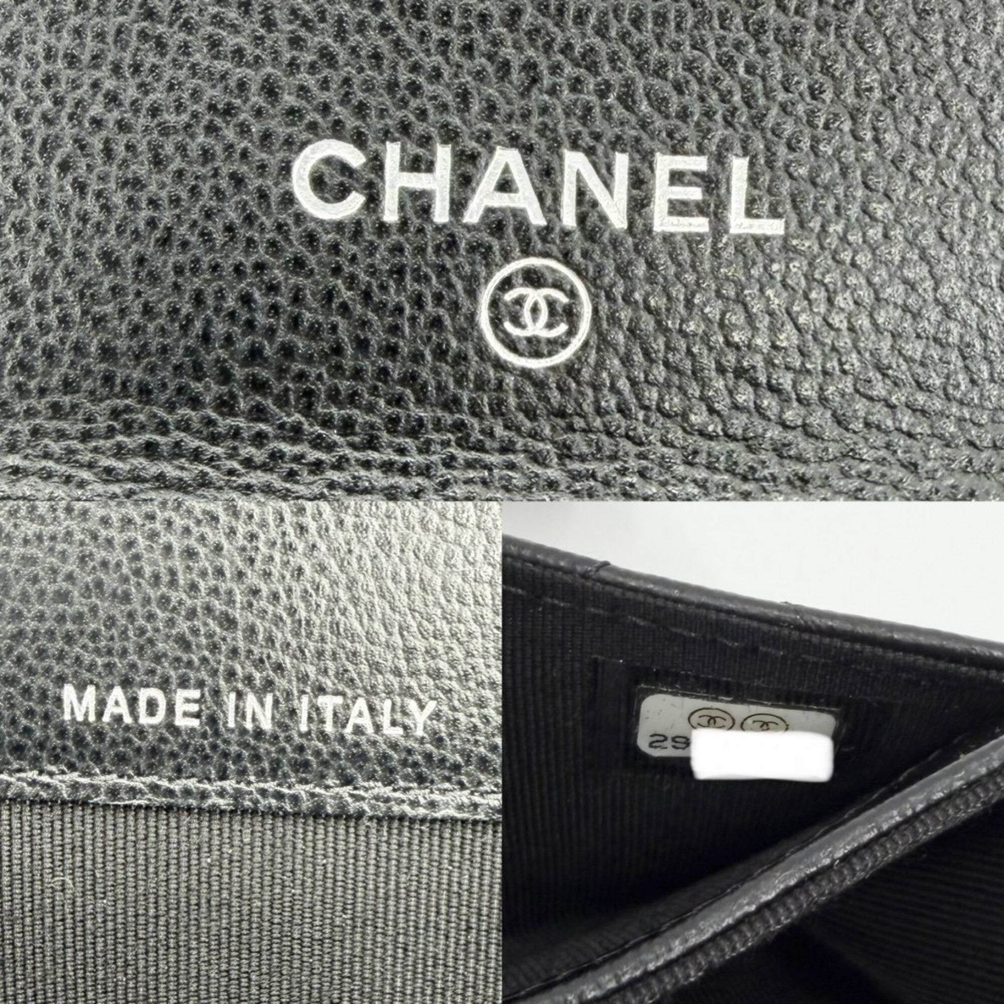 Chanel Matelasse Black Grained Calfskin Coin Purse/Coin Case (Pre-Owned)
