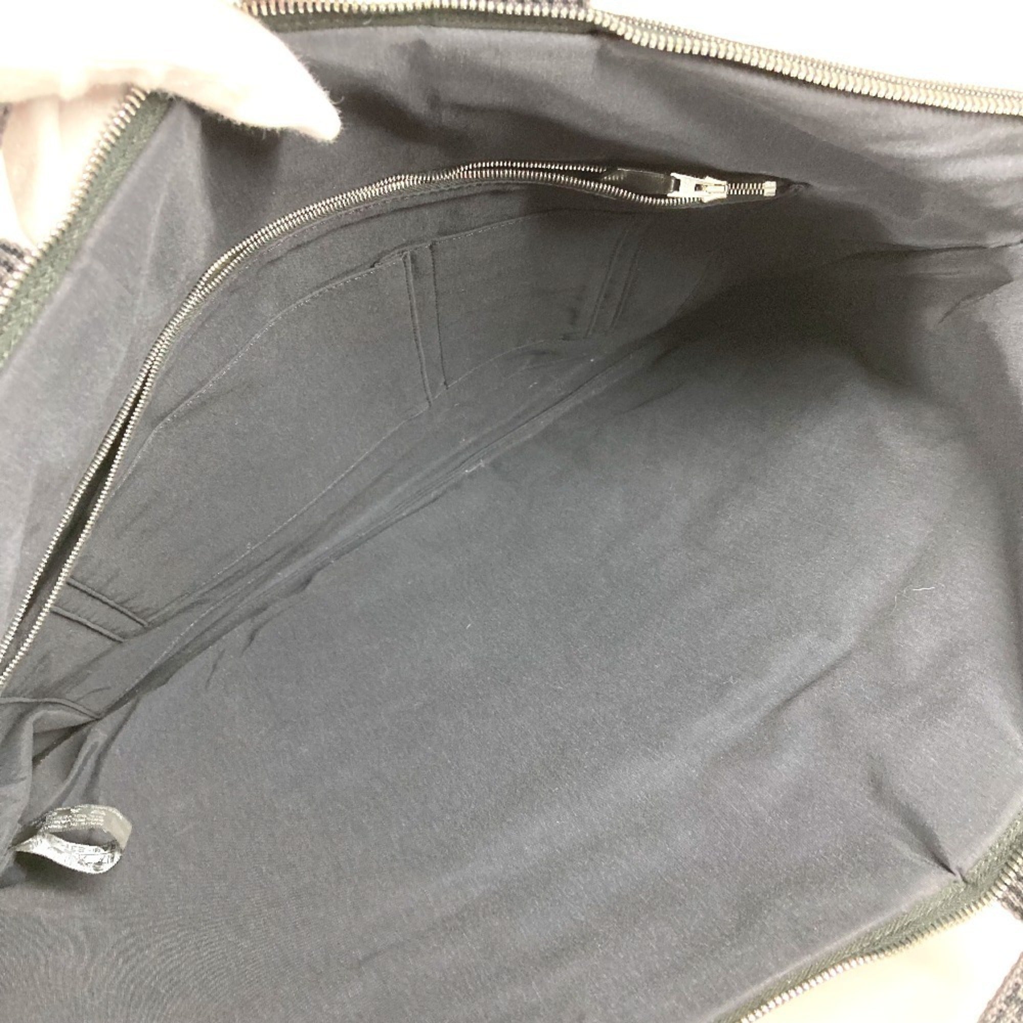Hermes Her Line Gray Canvas Briefcase (Pre-Owned)