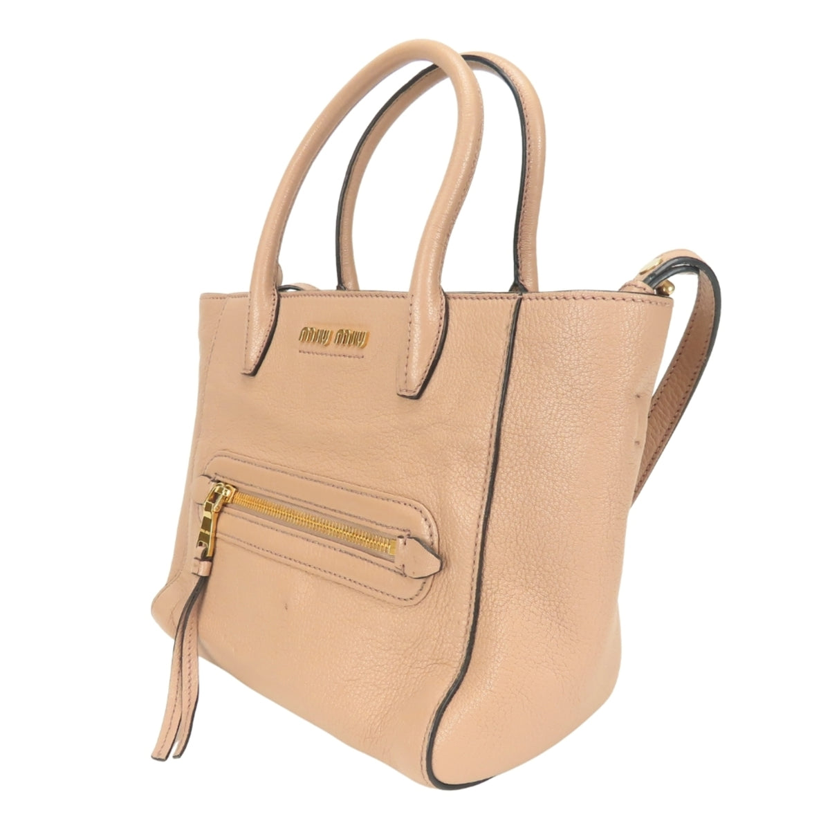 Miu Miu Pink Beige Leather Handbag (Pre-Owned)