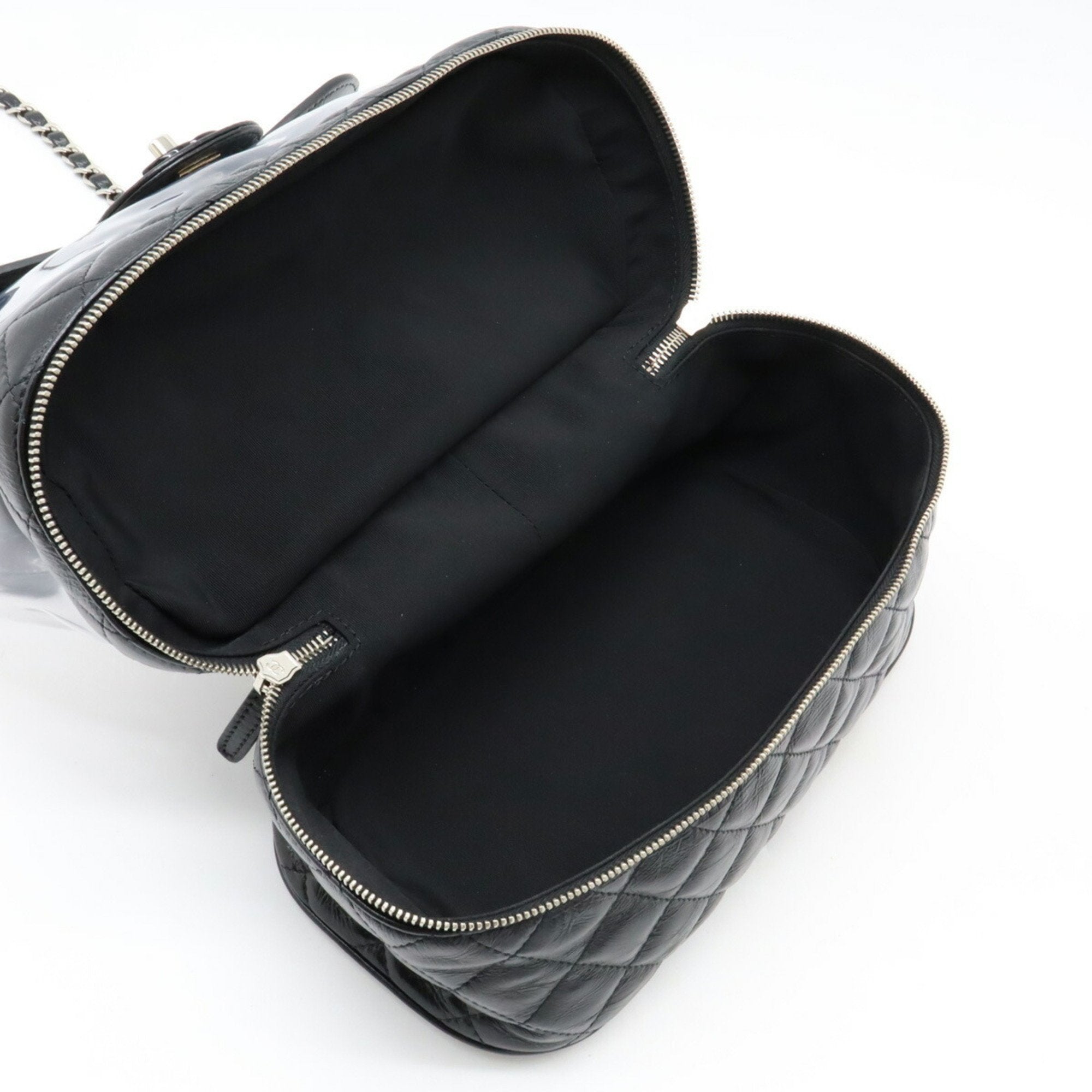 Chanel Black Vinyl Leather Shoulder Bag (Pre-Owned)