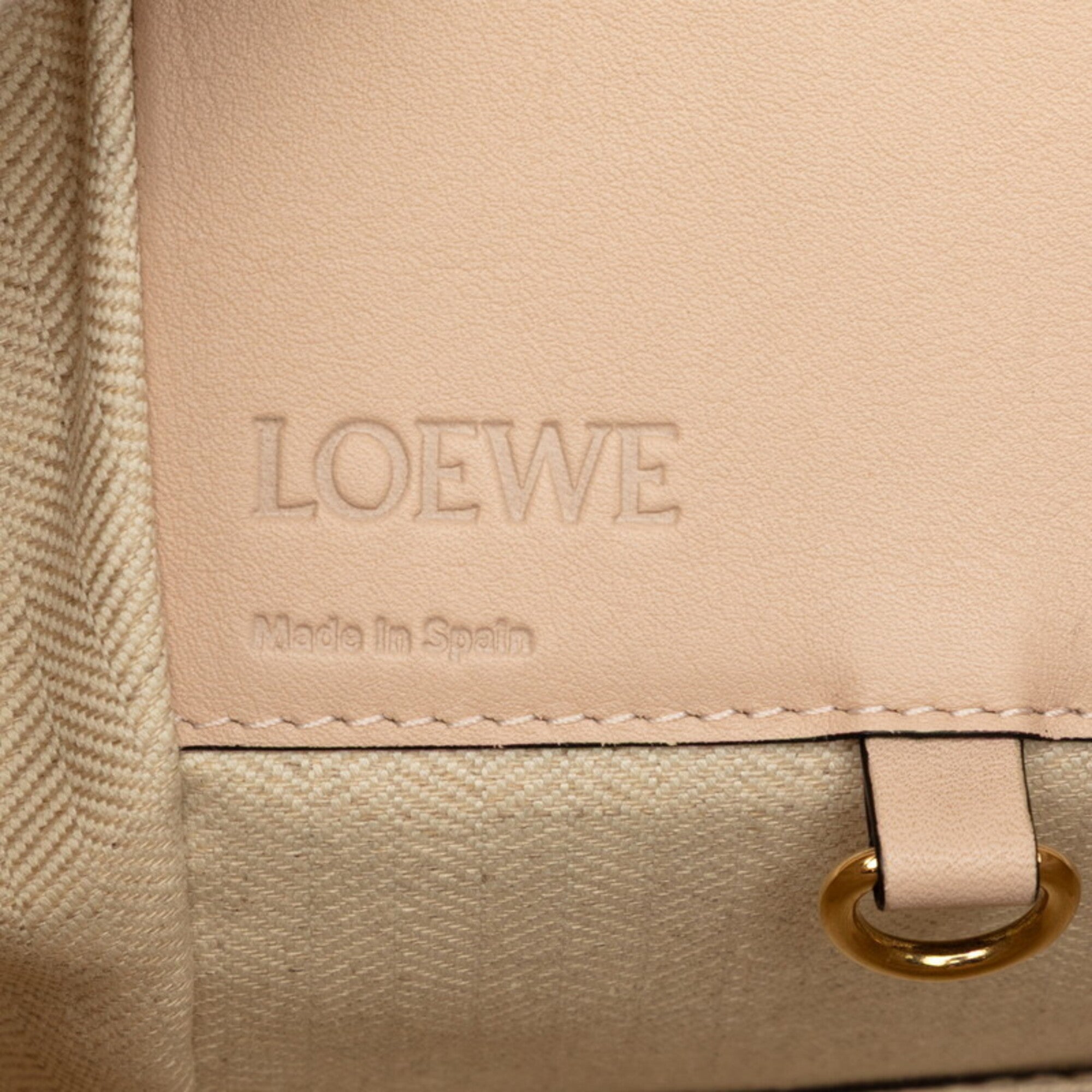 Loewe Pink Beige Leather Handbag Shoulder Bag (Pre-Owned)