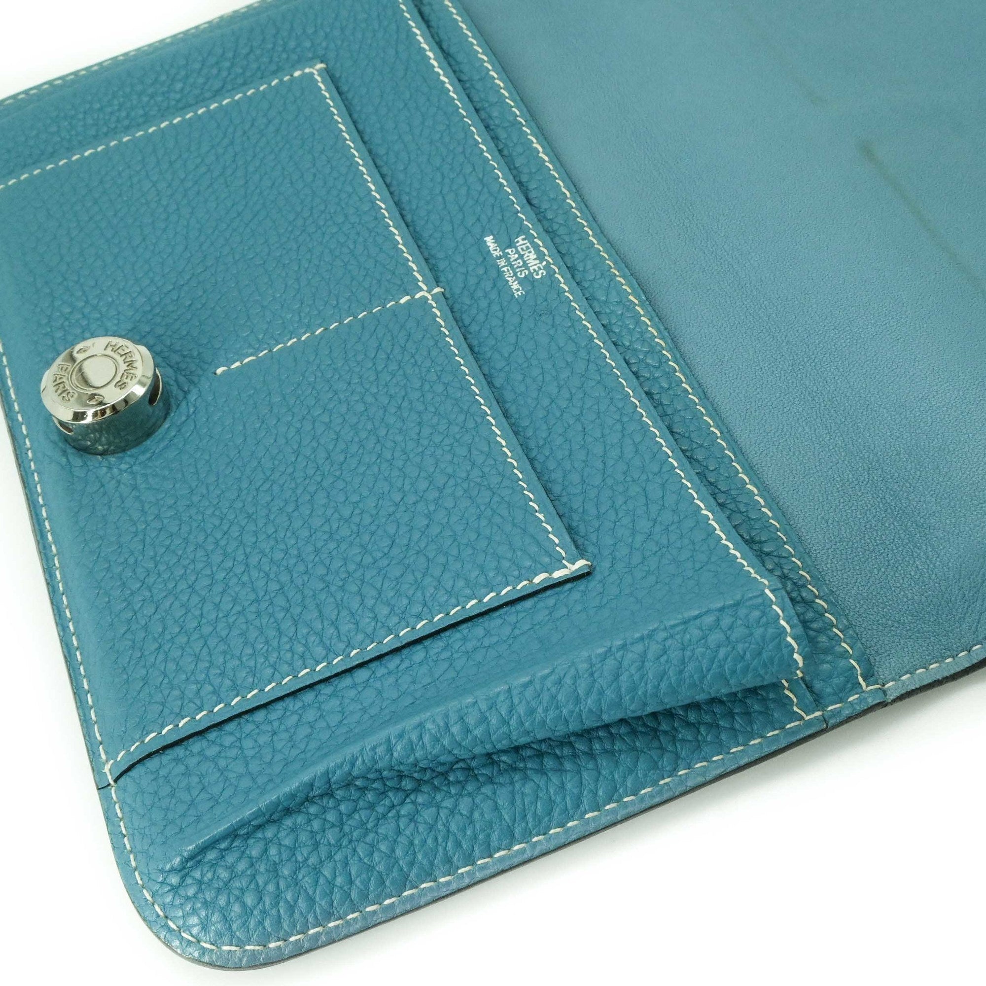 Hermes Dogon Duo Blue Jean Togo Leather Wallet (Bi-Fold) (Pre-Owned)