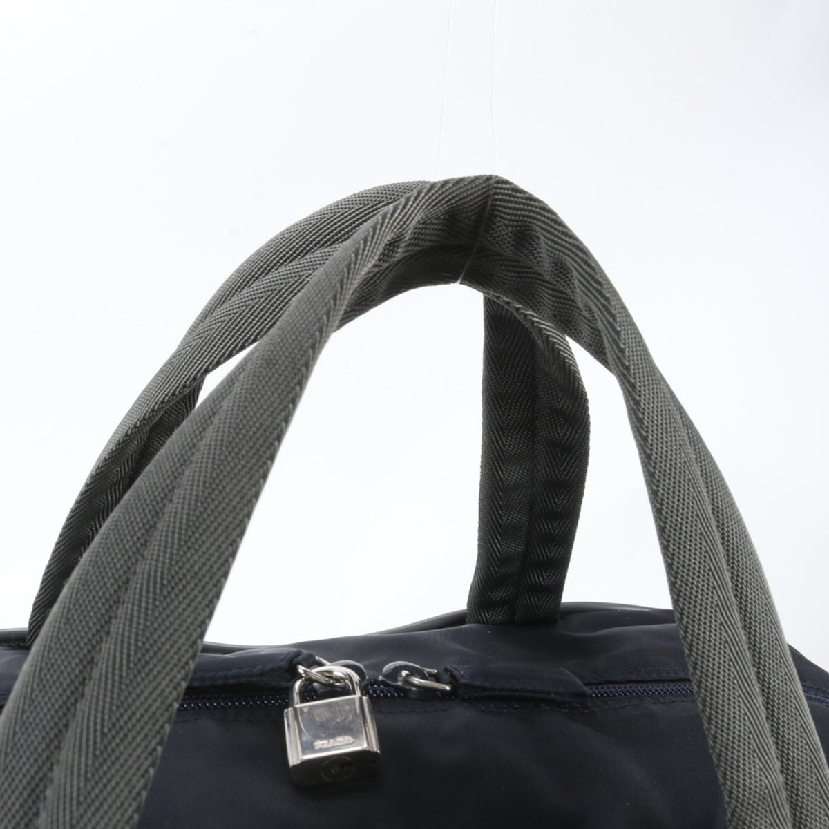 Pradasports Black Gray Boston Bag Shoulder Bag Tote Bag (Pre-Owned)