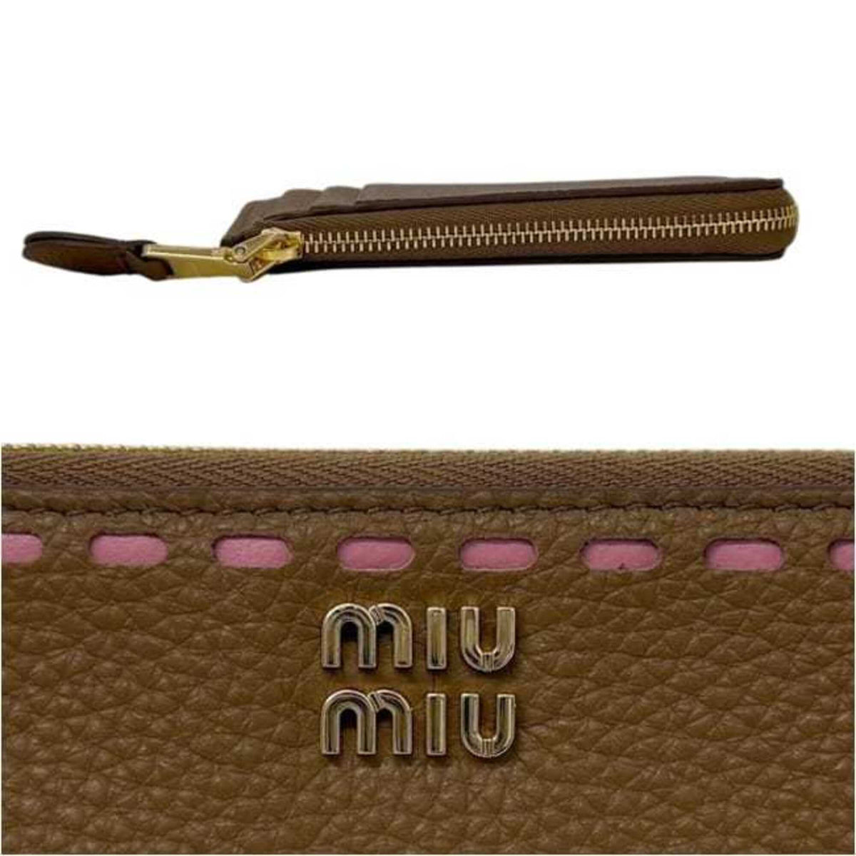 Miu Miu Brown Leather Coin Purse/Coin Case (Pre-Owned)