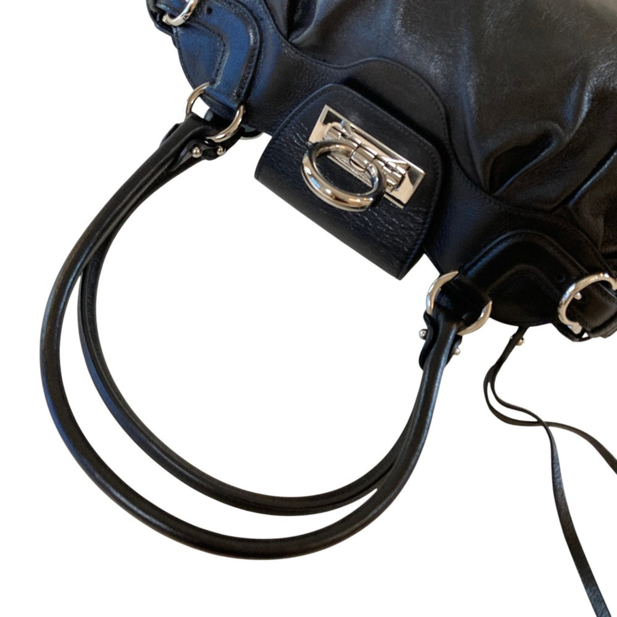 Salvatore Ferragamo Black Leather Handbag (Pre-Owned)