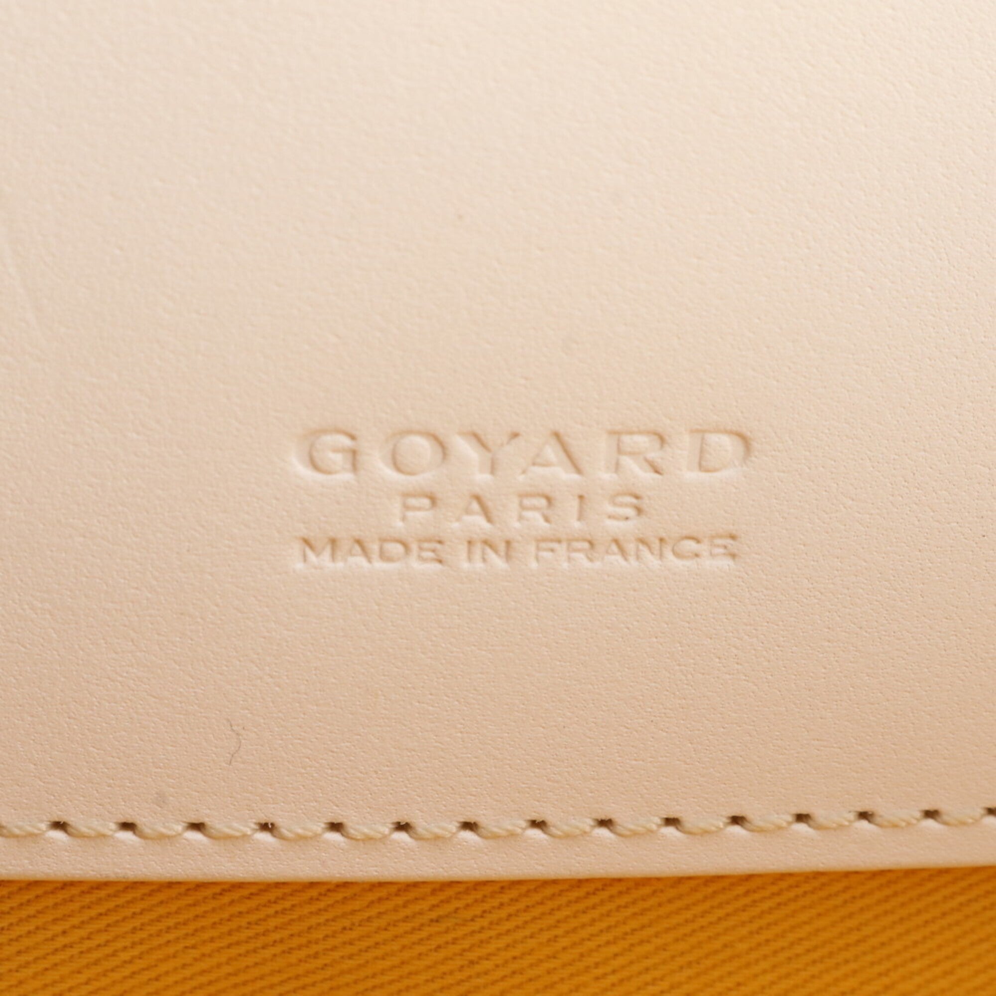 Goyard White Coated Canvas Leather Handbag Shoulder Bag Tote Bag (Pre-Owned)