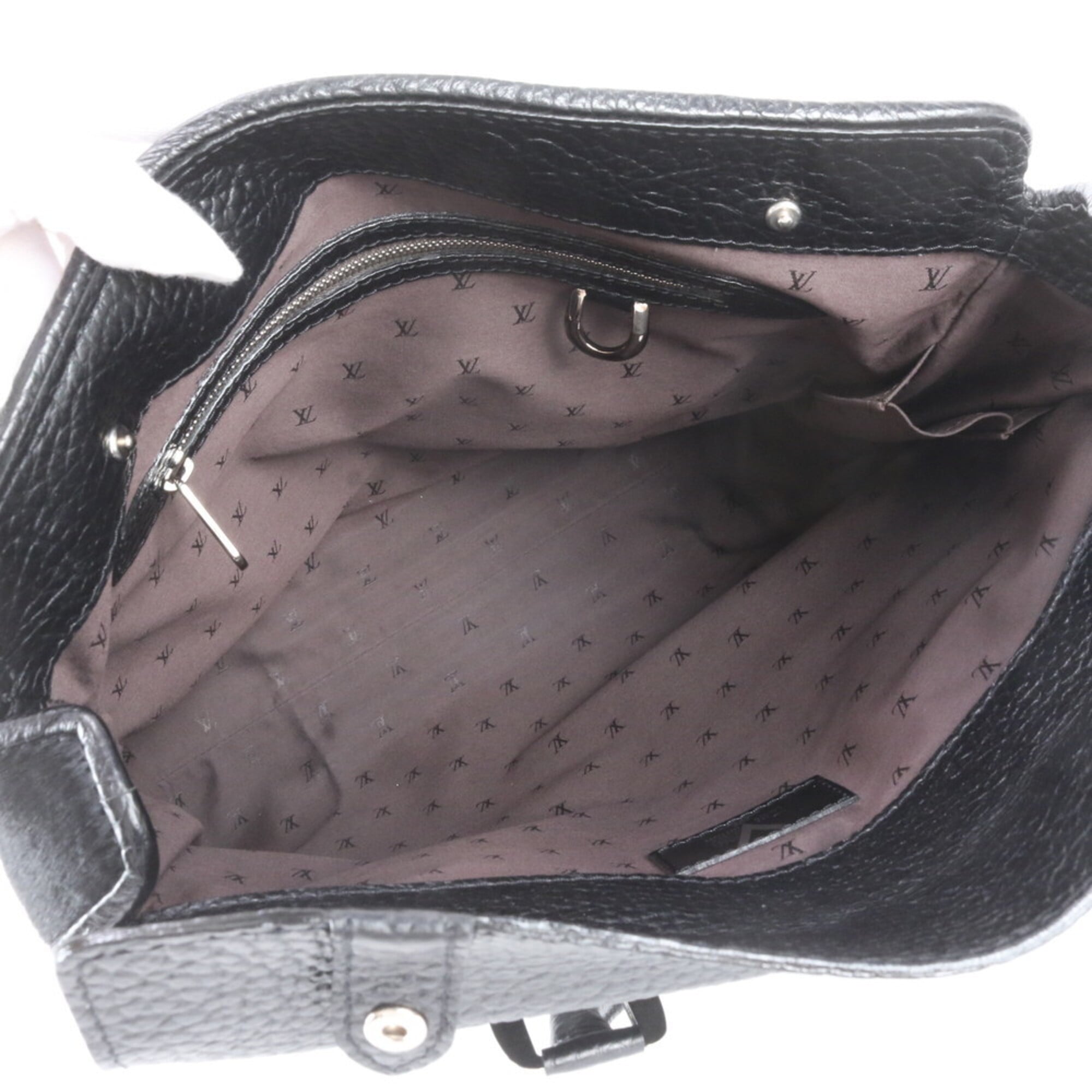 Louis Vuitton Black Leather Shoulder Bag Tote Bag (Pre-Owned)