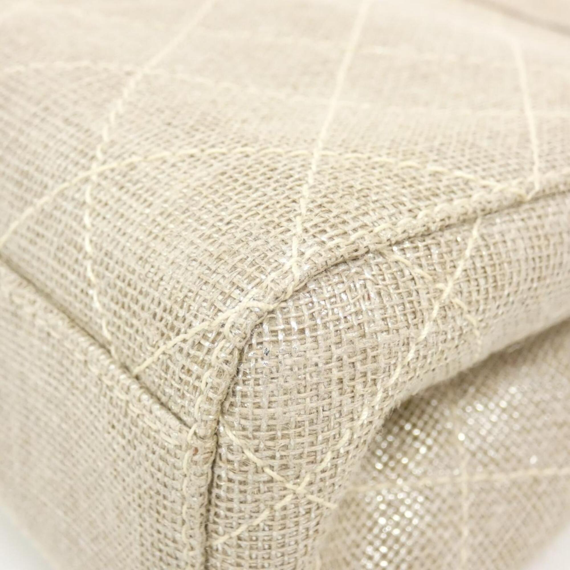 Chanel Beige Linen Handbag (Pre-Owned)