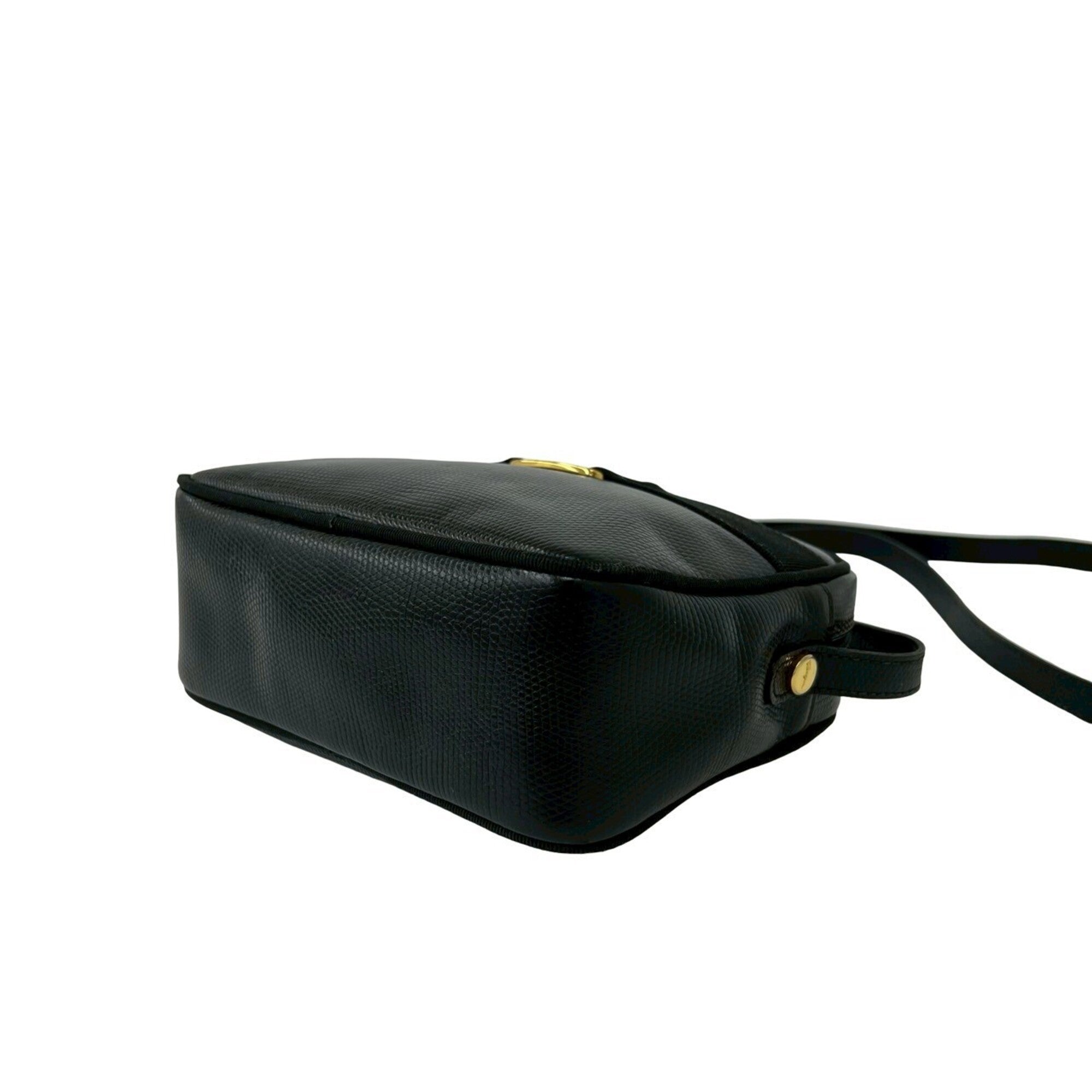 Salvatore Ferragamo Black Leather Shoulder Bag (Pre-Owned)