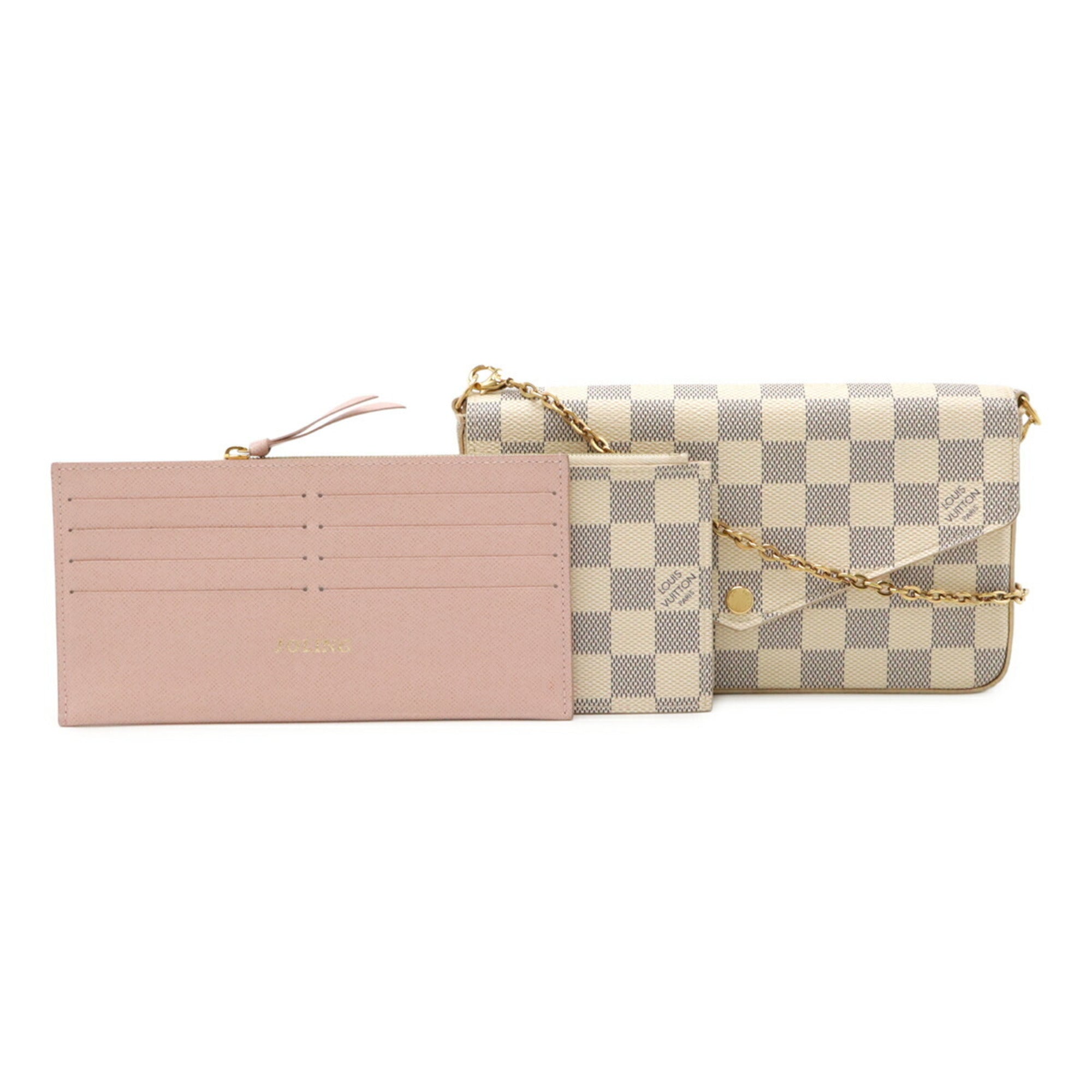 Louis Vuitton Ivory Damier Azur Clutch Bag Pochette Shoulder Bag (Pre-Owned)