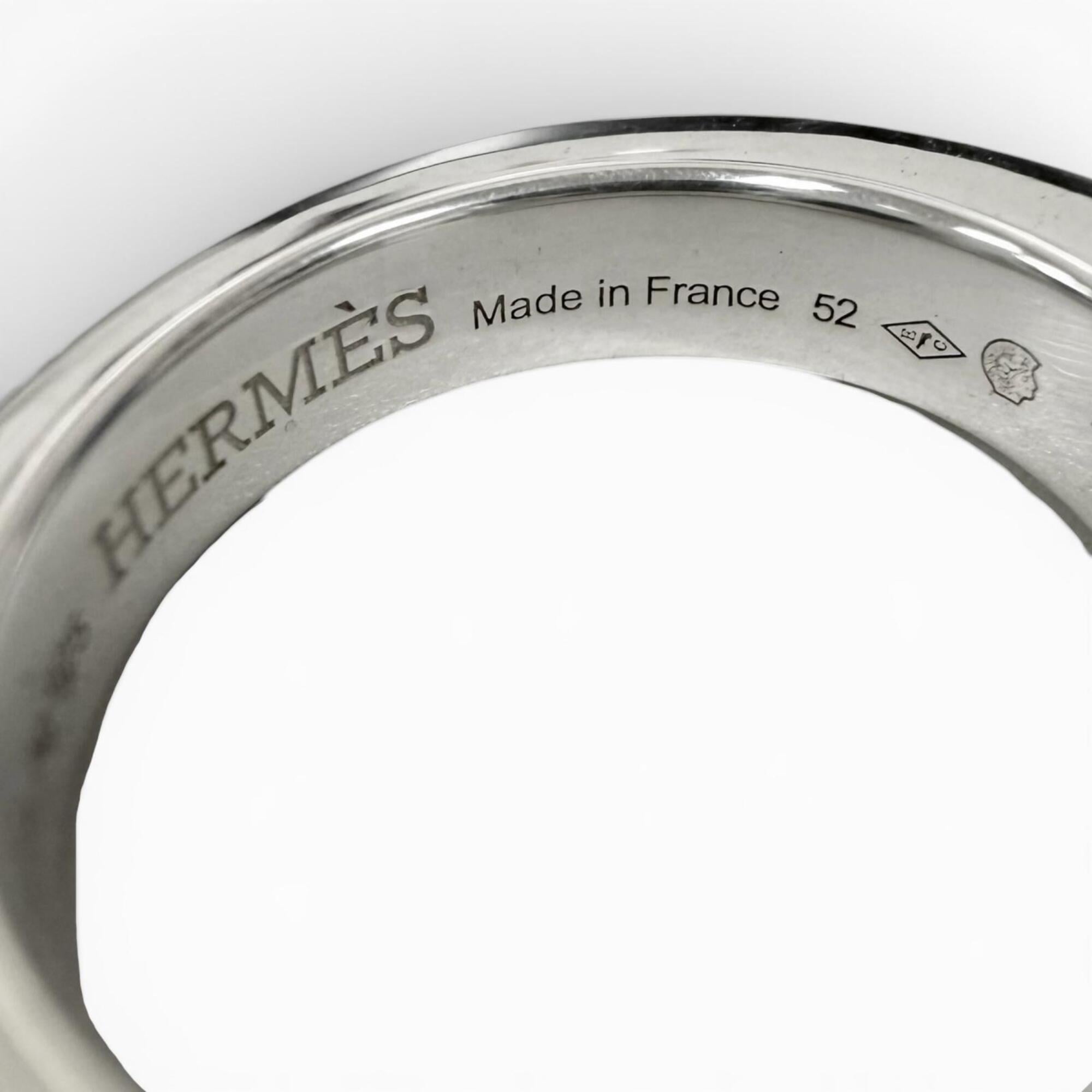Hermes Silver Silver 925 Band Ring (Pre-Owned)