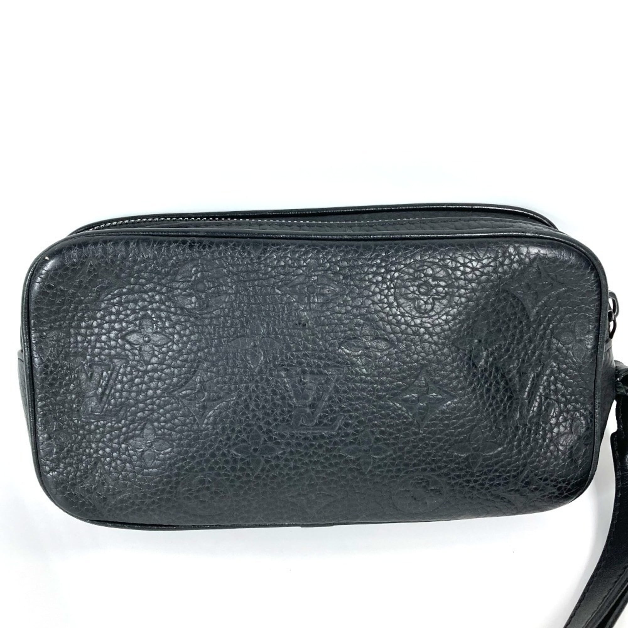 Louis Vuitton Black Noir Leather Clutch Bag Pouch (Pre-Owned)