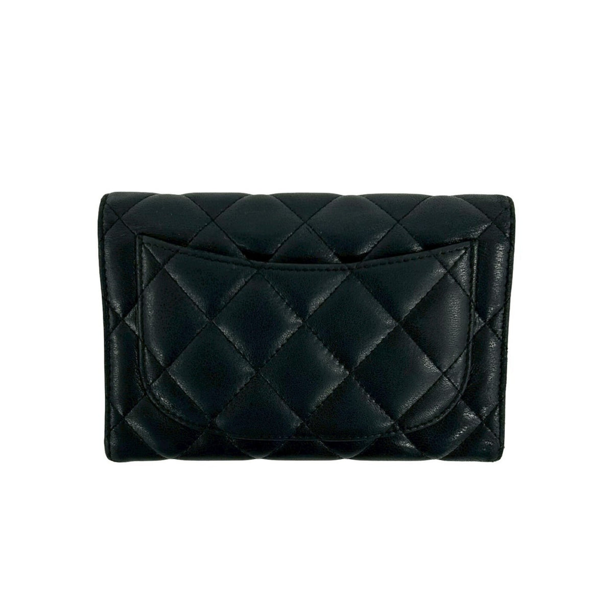 Chanel Black Leather Wallet (Bi-Fold) (Pre-Owned)