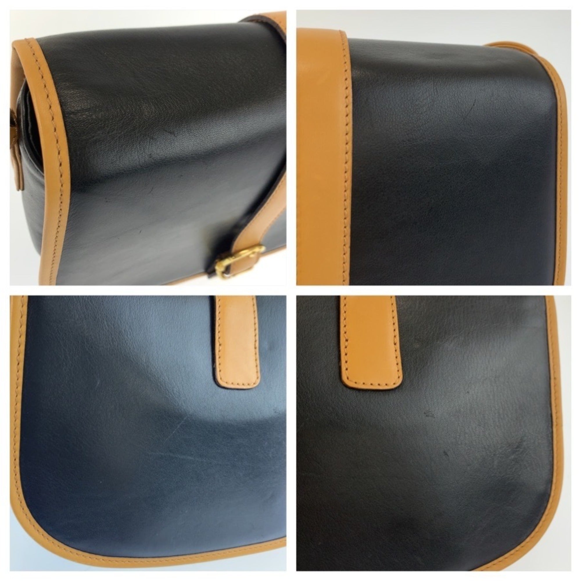 Celine Black Brown Leather Pochette Shoulder Bag (Pre-Owned)