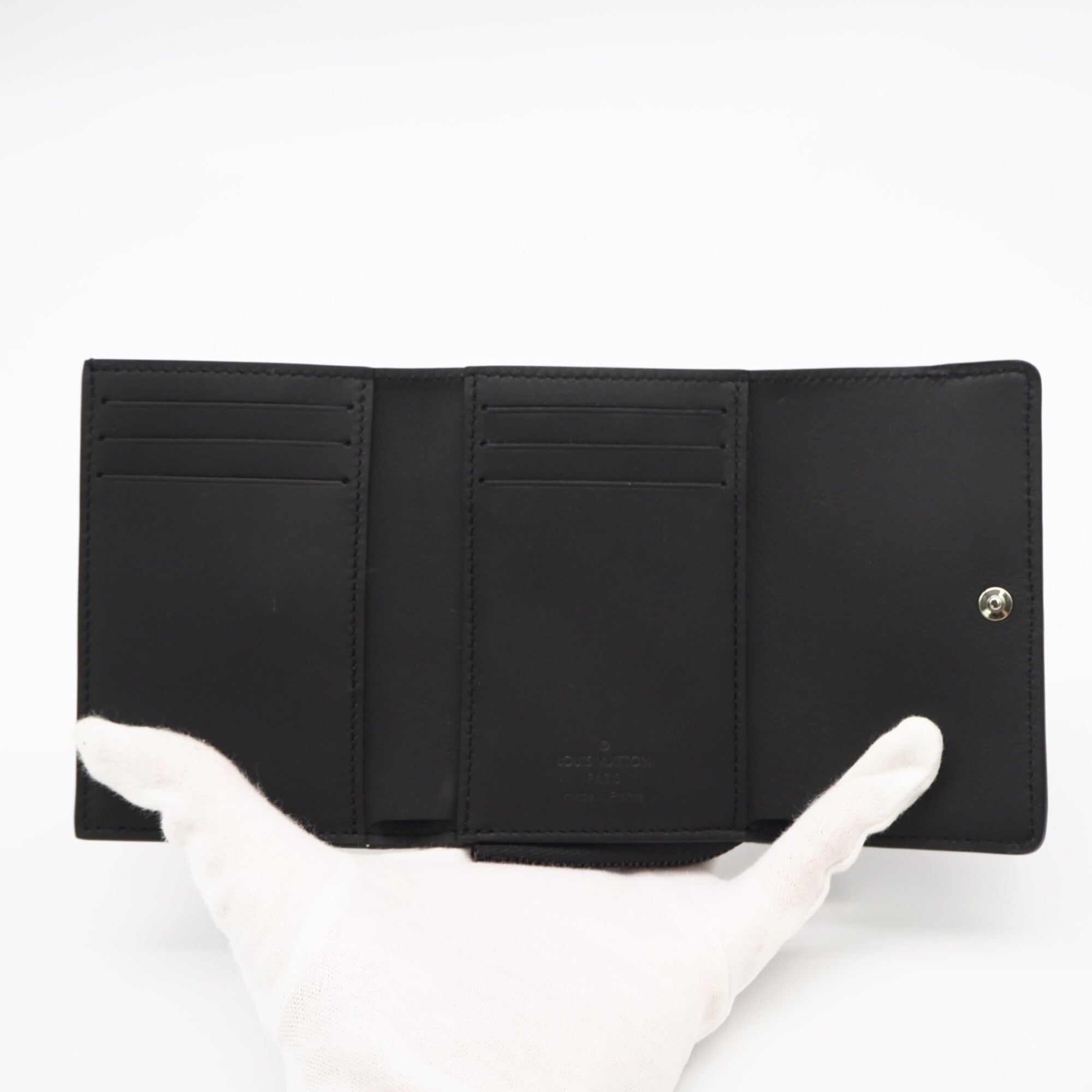 Louis Vuitton Taurillon Black Leather Wallet (Tri-Fold) (Pre-Owned)