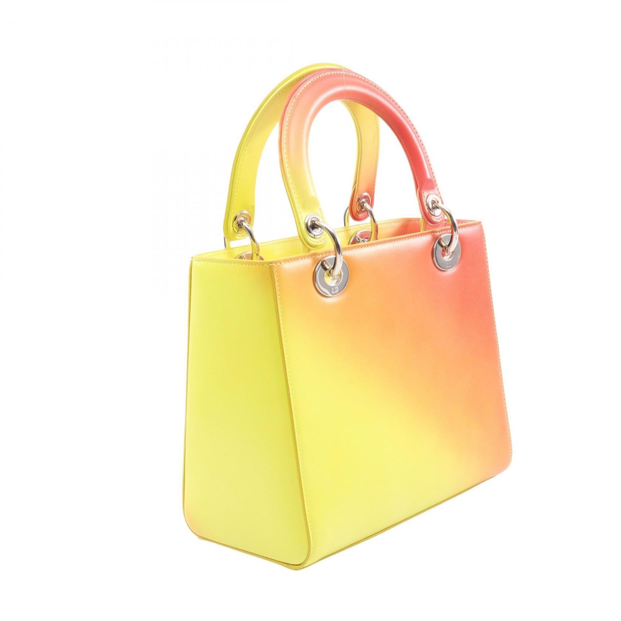 Christian Dior Bordeaux Yellow Leather Handbag (Pre-Owned)