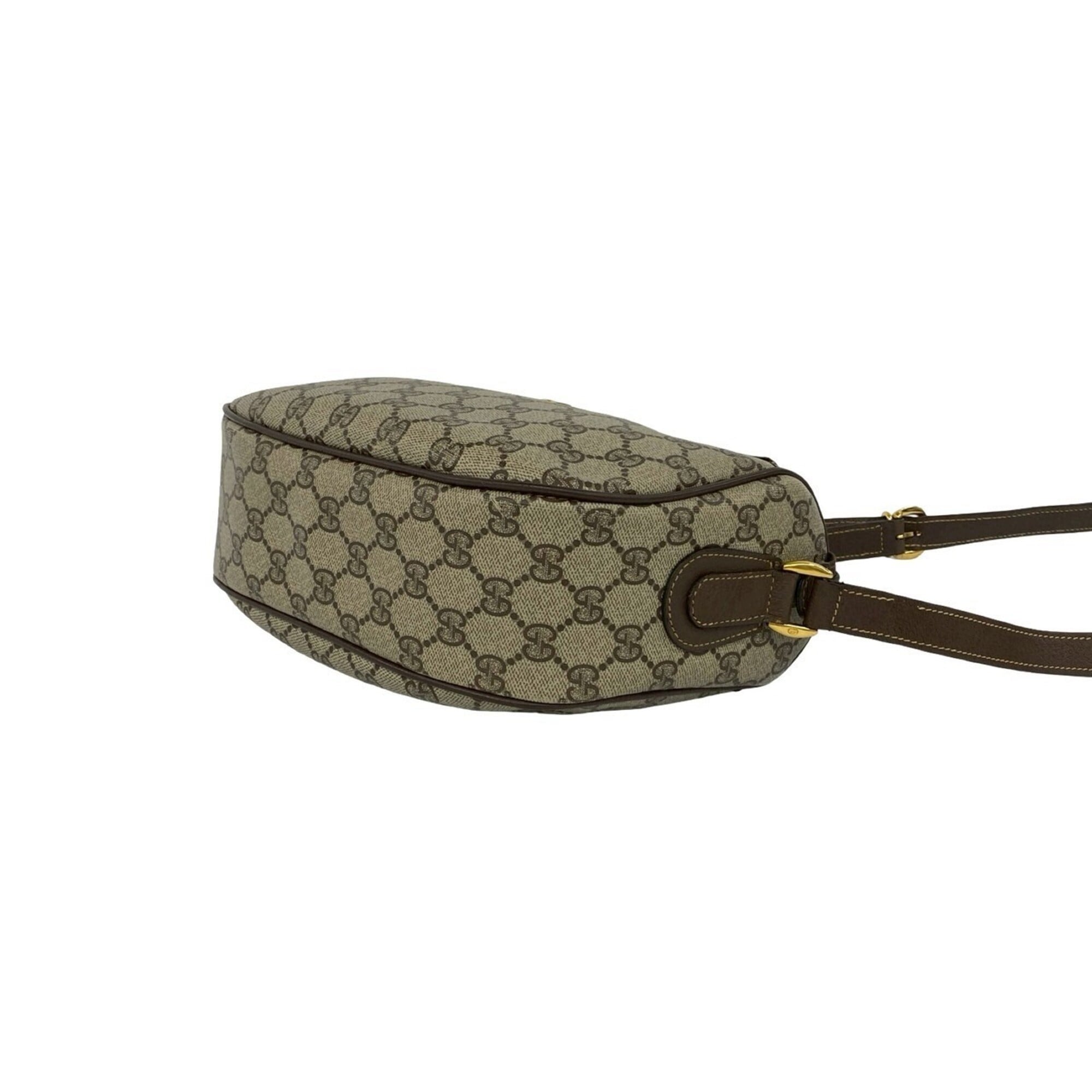 Gucci Brown Green Red Color Leather Pvc Shoulder Bag (Pre-Owned)