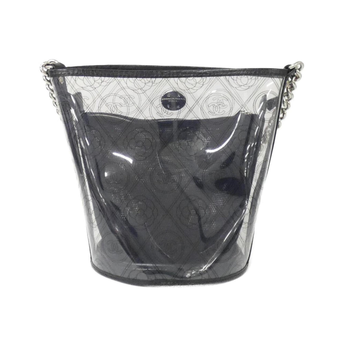 Chanel Black Clear Pvc Leather Shoulder Bag (Pre-Owned)