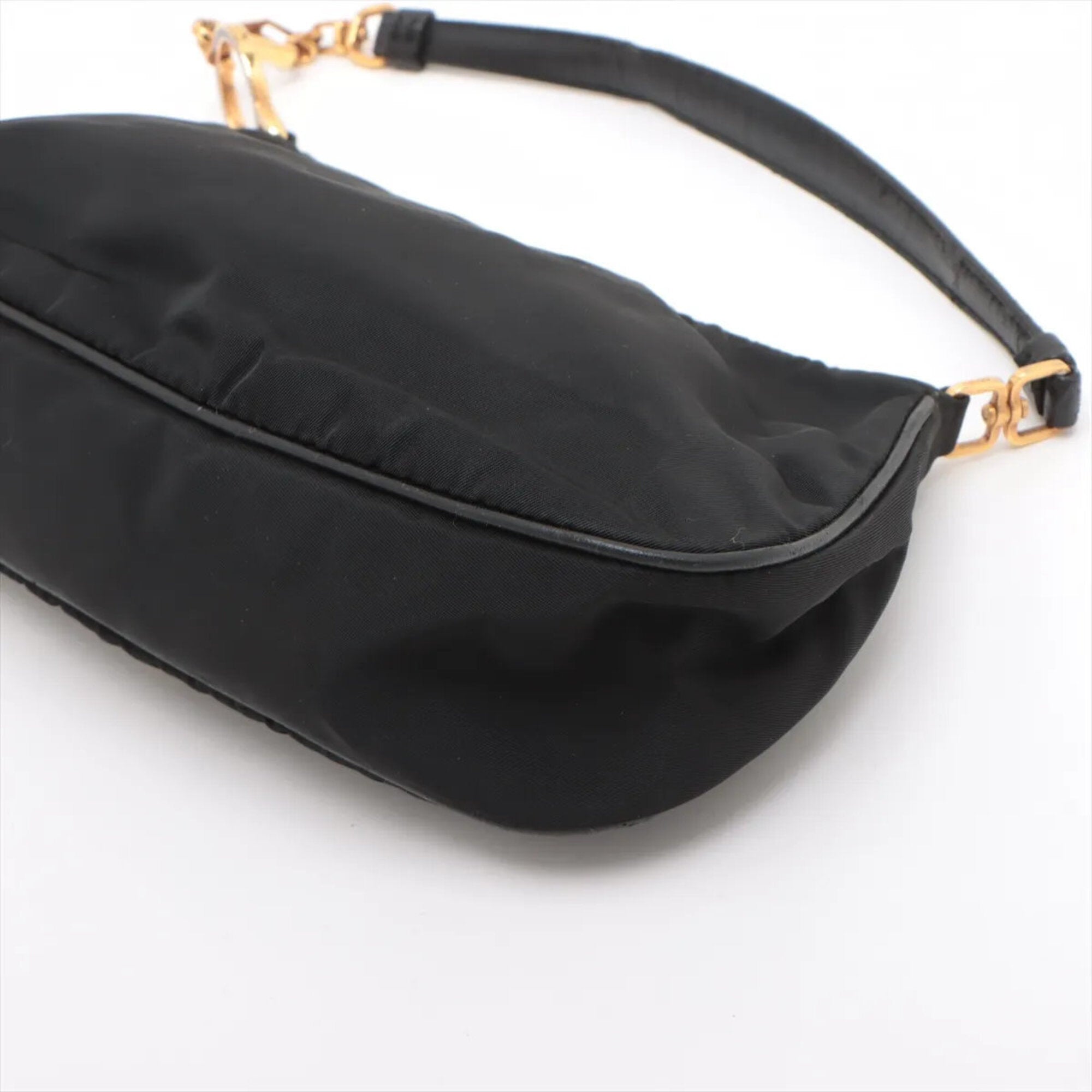 Prada Black Nylon Leather Shoulder Bag (Pre-Owned)