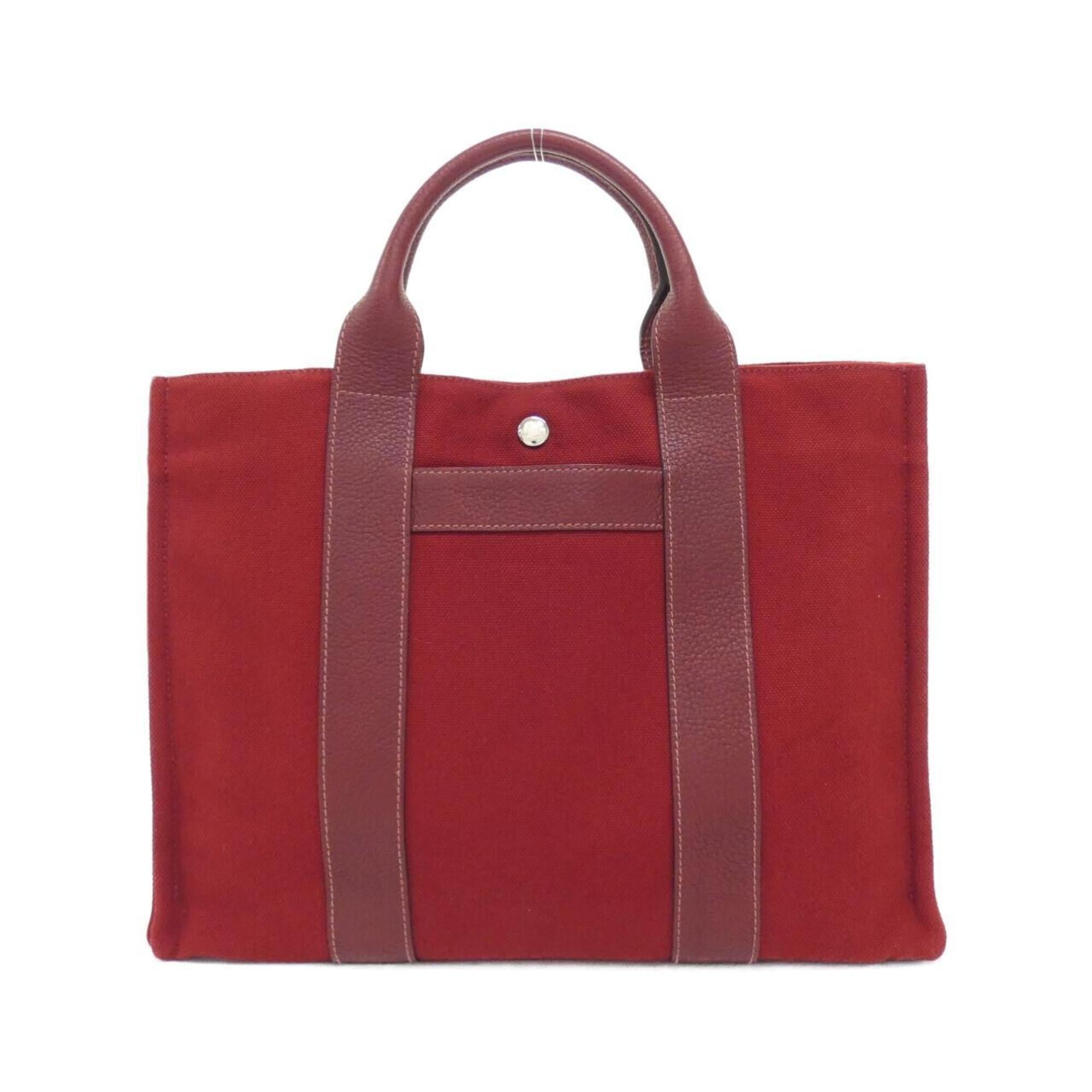 Hermes Rouge H Canvas Handbag (Pre-Owned)