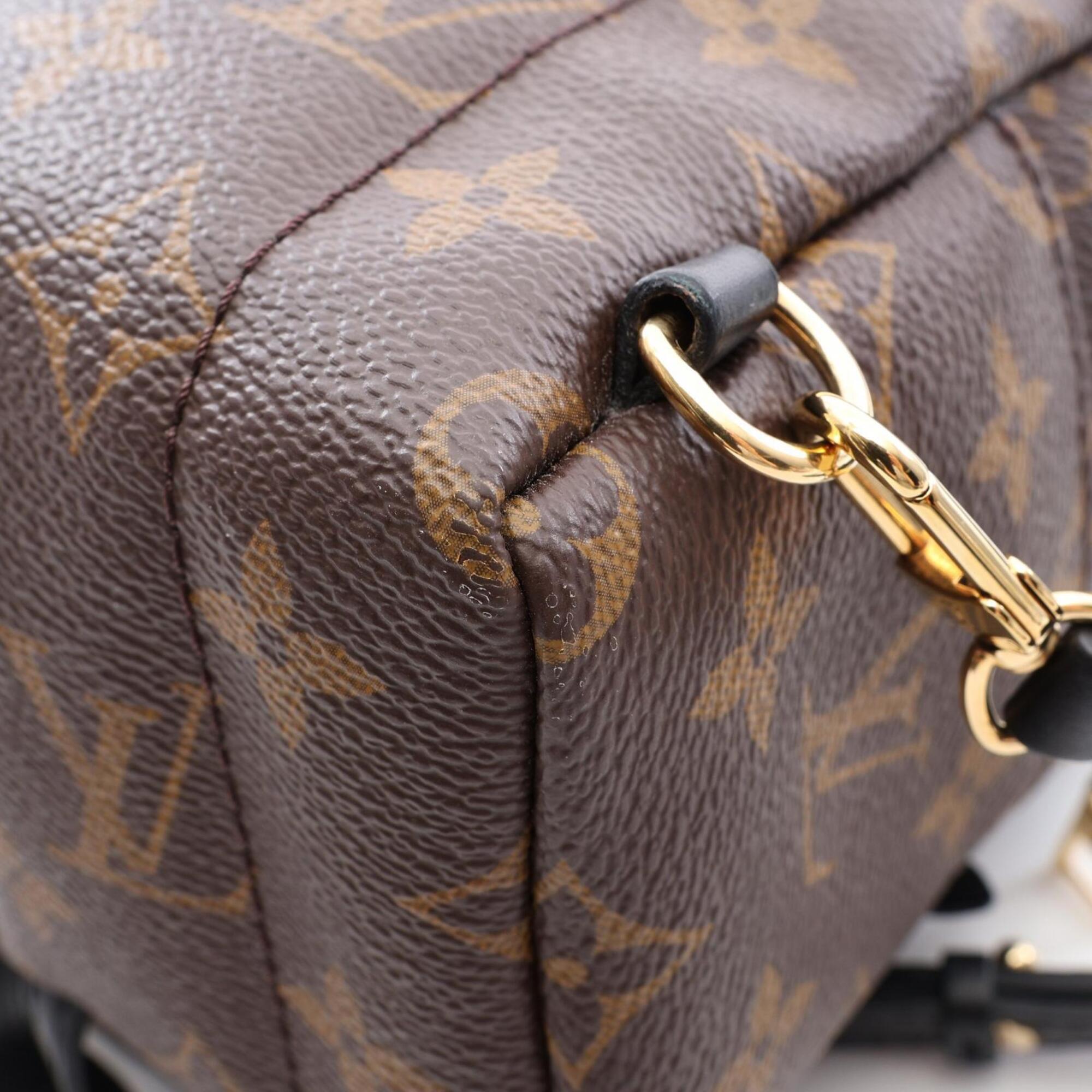 Louis Vuitton Black Brown Monogram Coated Canvas Leather Backpack (Pre-Owned)