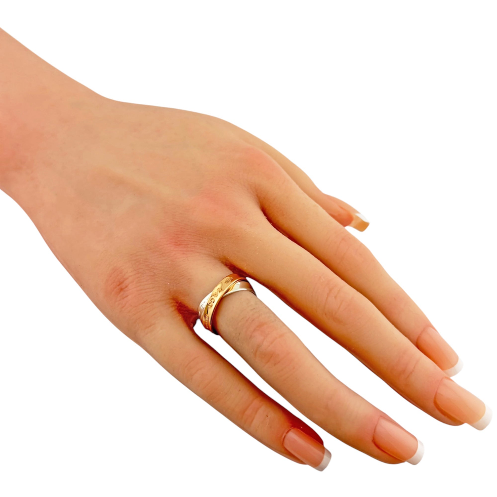 Tiffany Silver Pink Gold Pink Gold (18K) Silver 925 Band Ring (Pre-Owned)