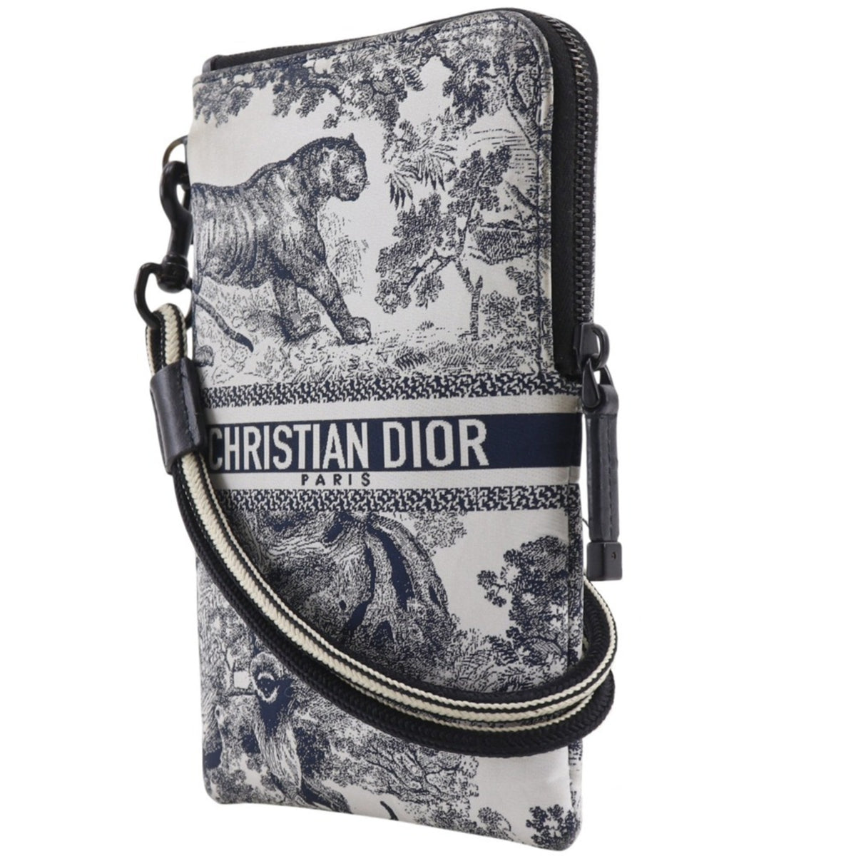 Christian Dior Black White Nylon Pouch Shoulder Bag (Pre-Owned)