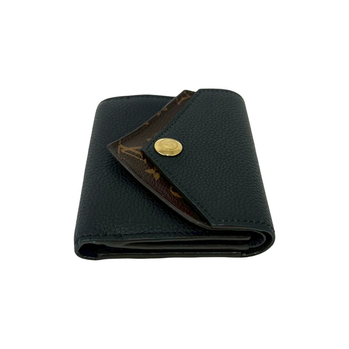 Louis Vuitton Black Leather Wallet (Tri-Fold) (Pre-Owned)