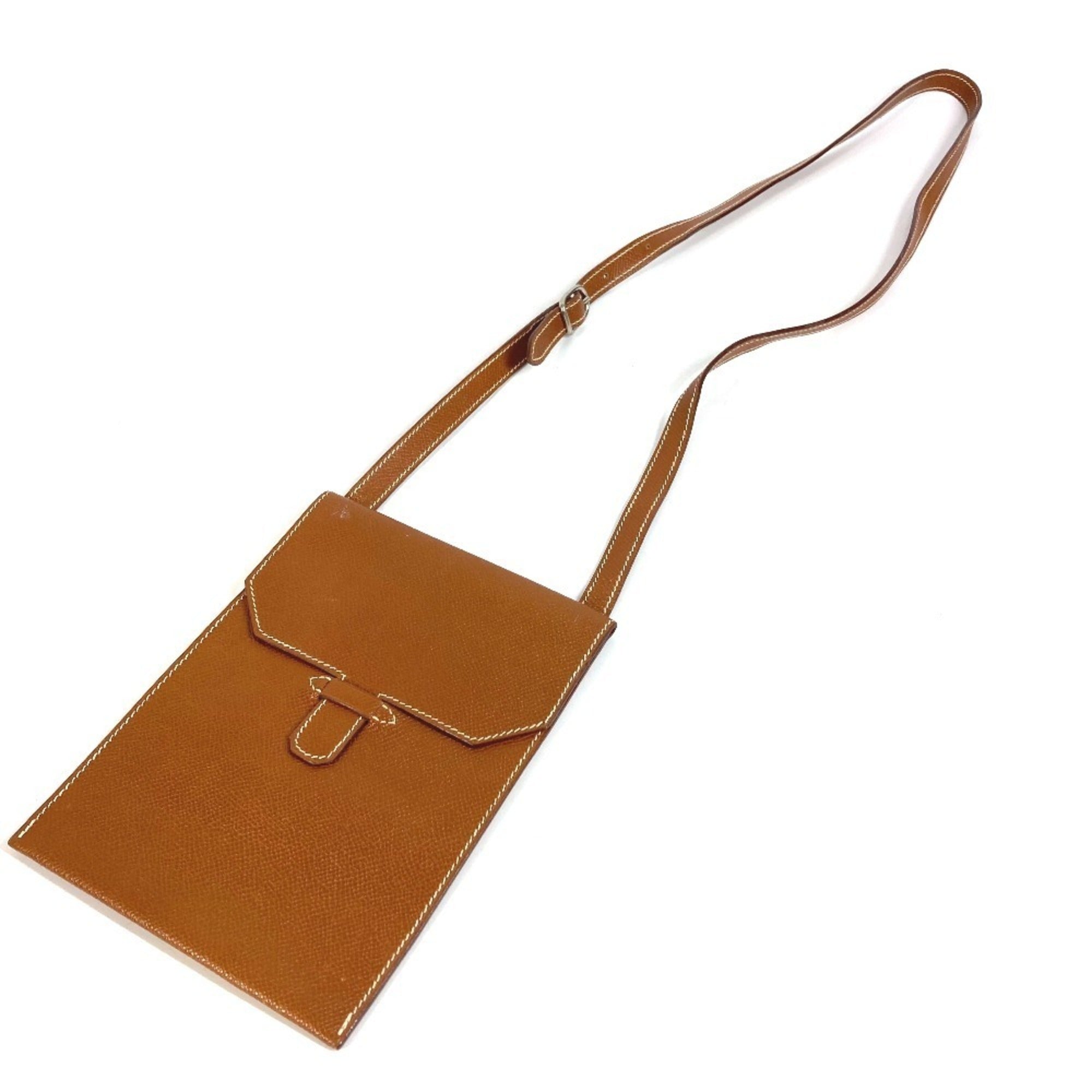 Hermes Brown Leather Pochette Shoulder Bag (Pre-Owned)