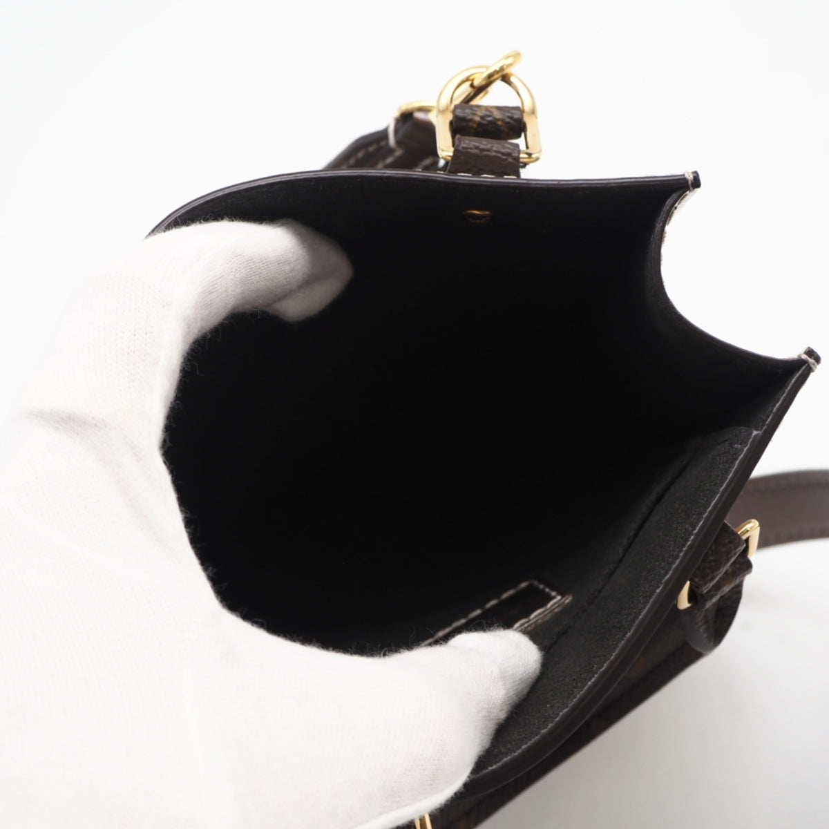 Louis Vuitton Gold Brown Patent Leather Coated Canvas Shoulder Bag (Pre-Owned)