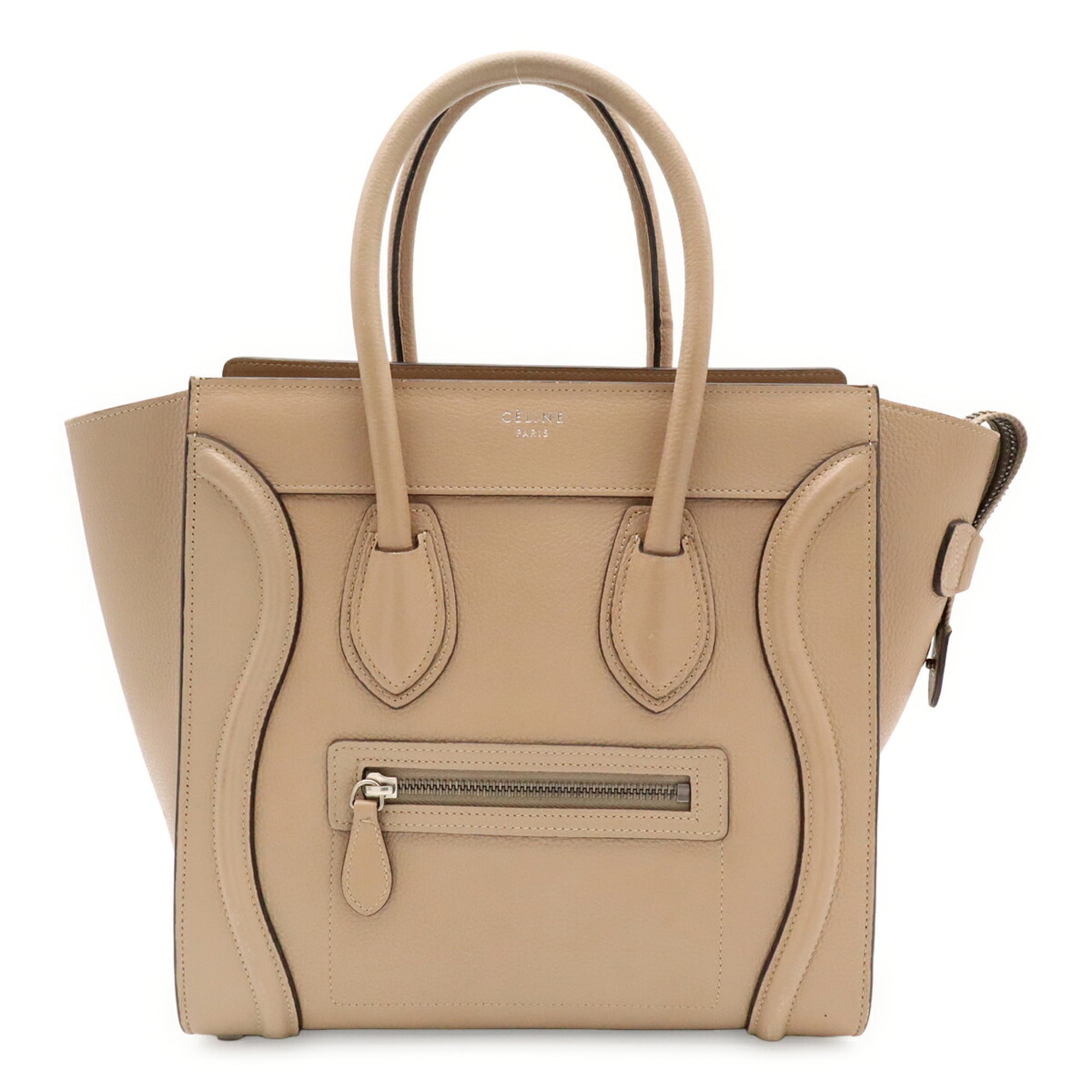 Celine Beige Leather Handbag Tote Bag (Pre-Owned)