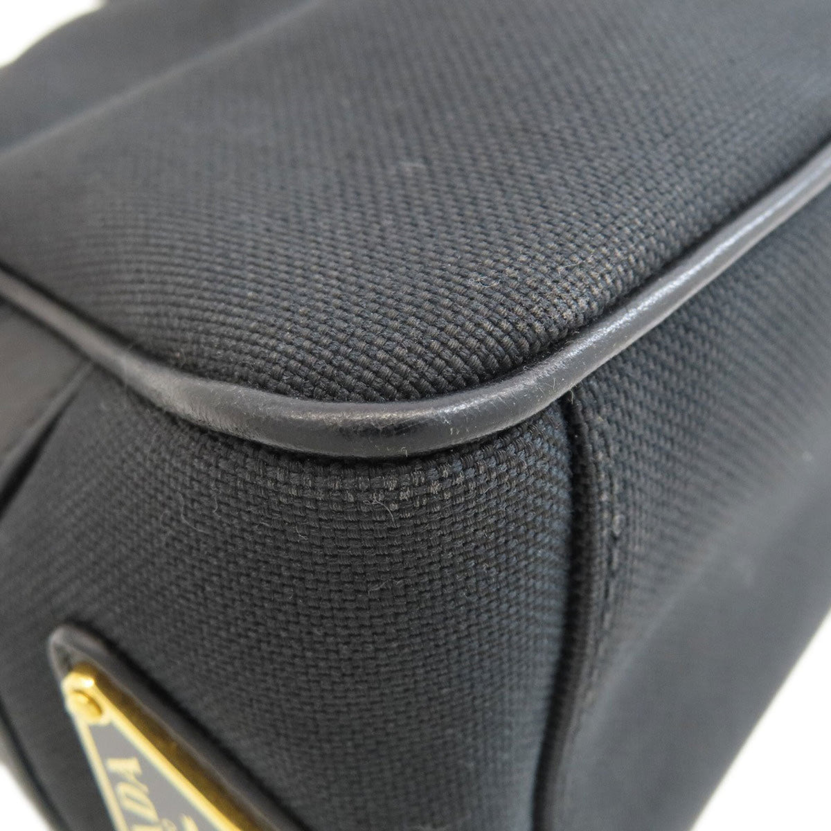 Prada Black Canvas Shoulder Bag (Pre-Owned)