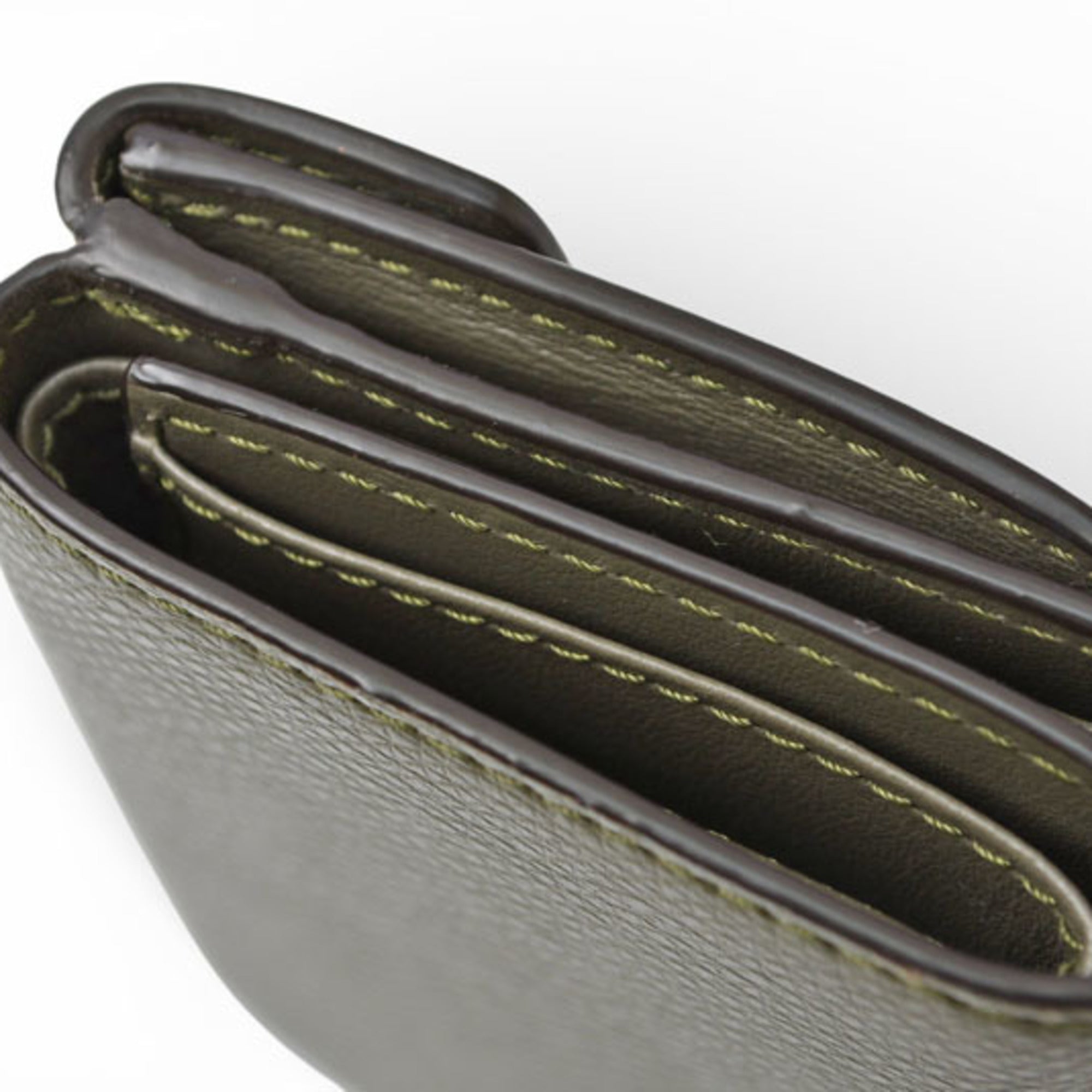 Fendi Khaki Leather Wallet (Tri-Fold) (Pre-Owned)