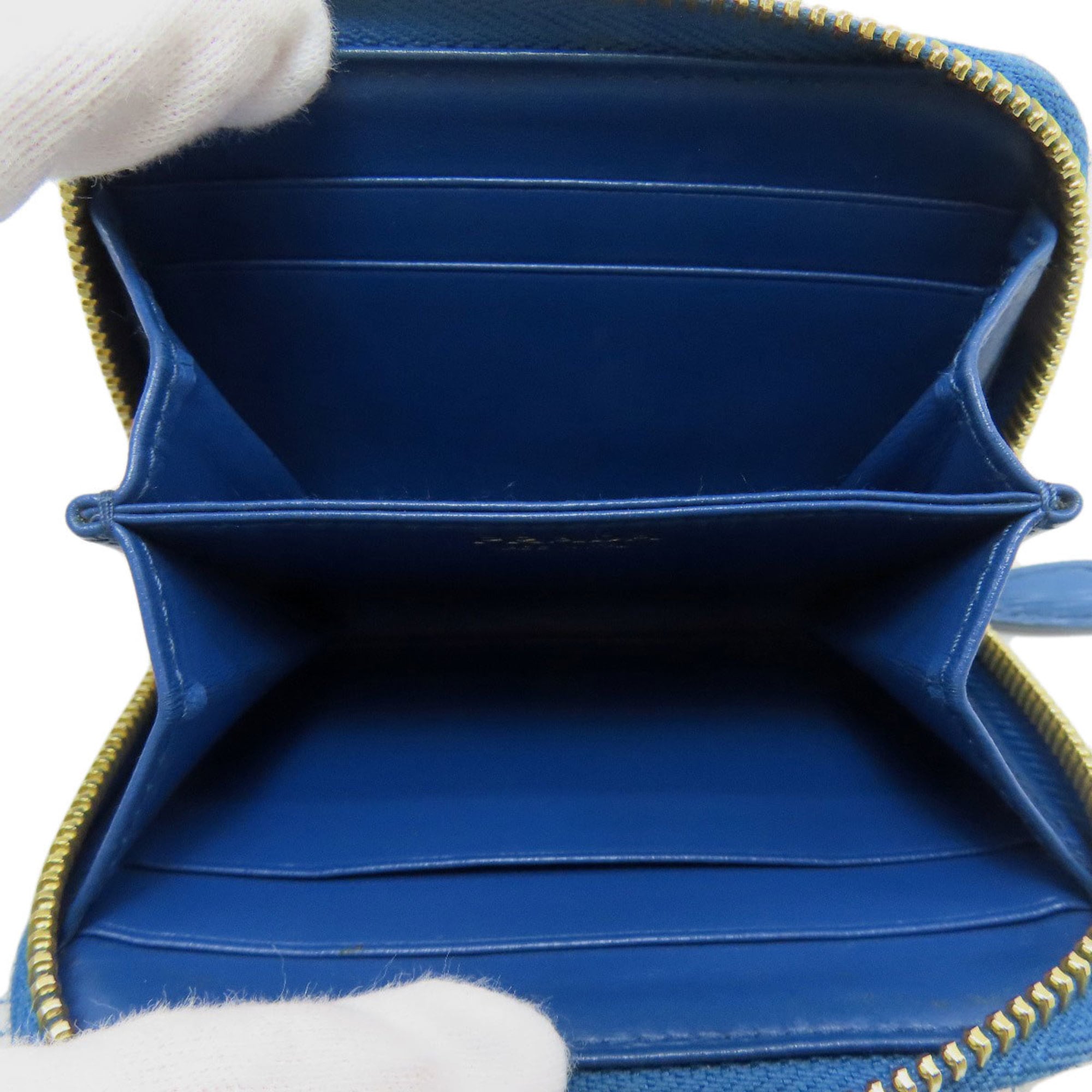 Prada Blue Leather Coin Purse/Coin Case (Pre-Owned)