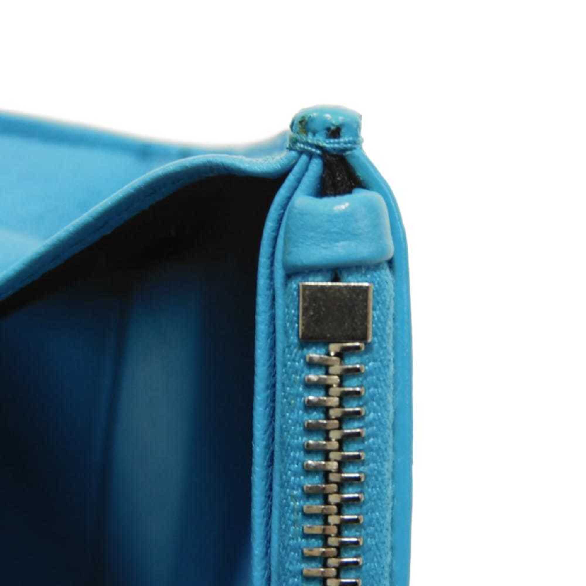 Balenciaga Blue Leather Long Wallet (Bi-Fold) (Pre-Owned)