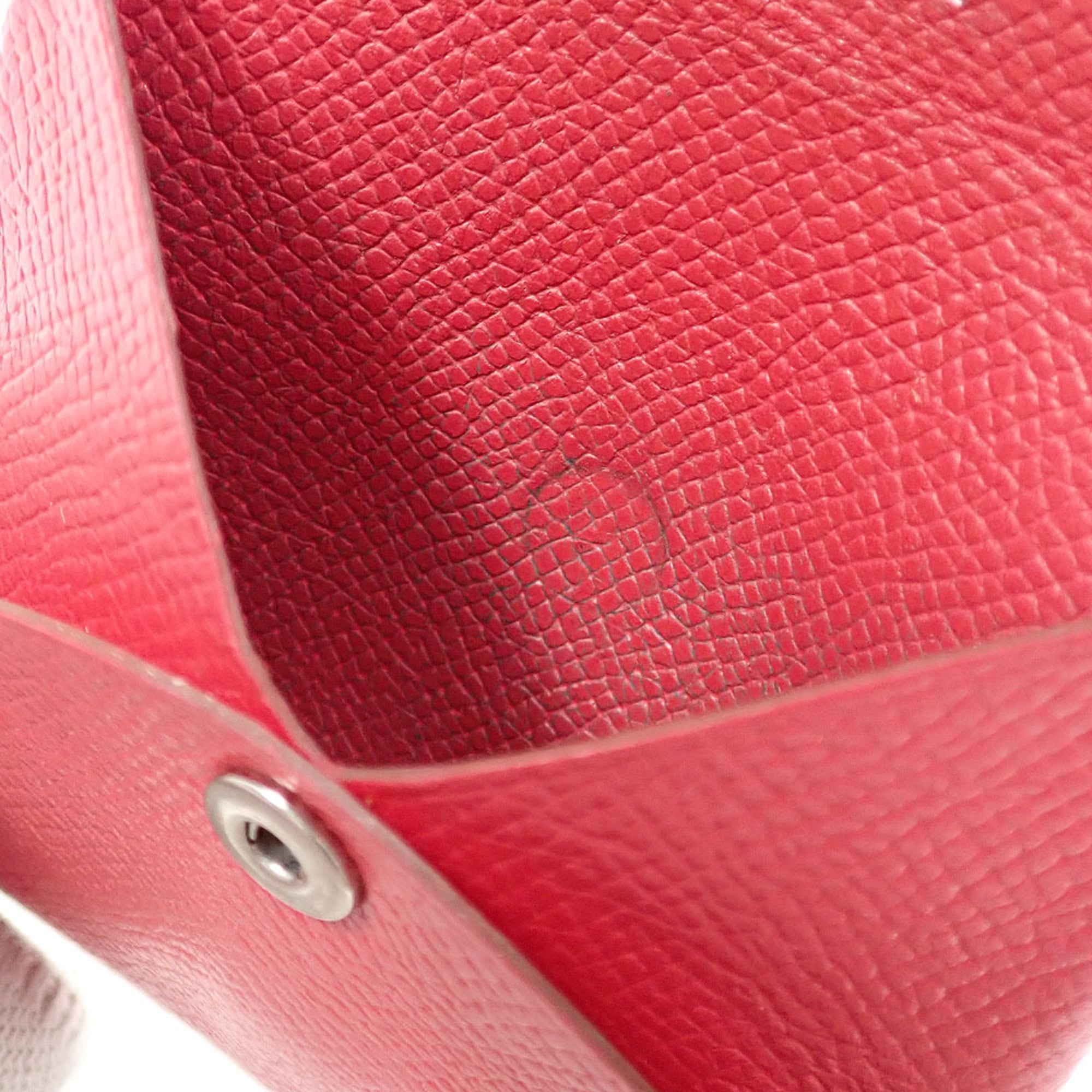 Hermes Bastia Red Color Leather Coin Purse/Coin Case (Pre-Owned)