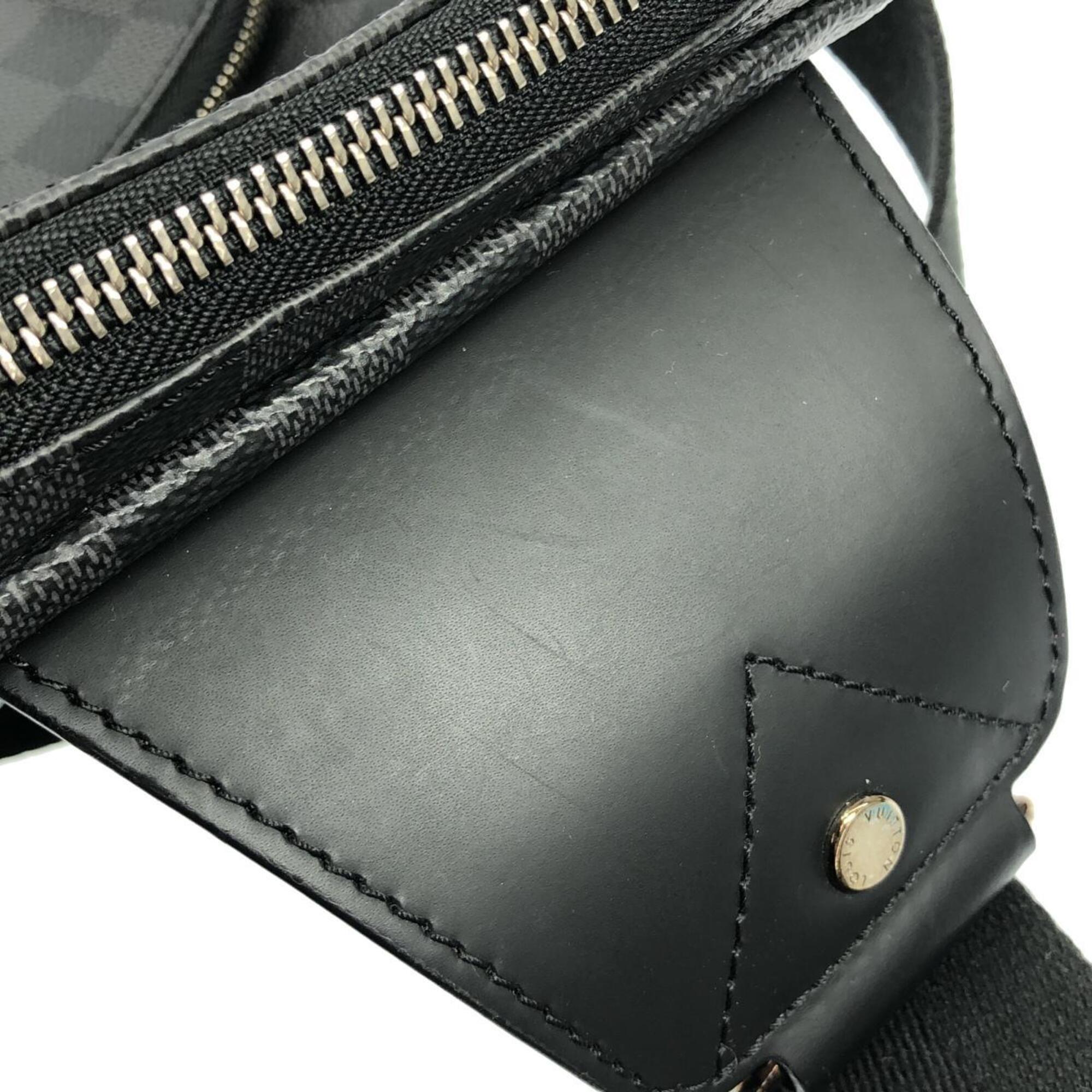 Louis Vuitton Dark Gray Graphite Coated Canvas Shoulder Bag (Pre-Owned)