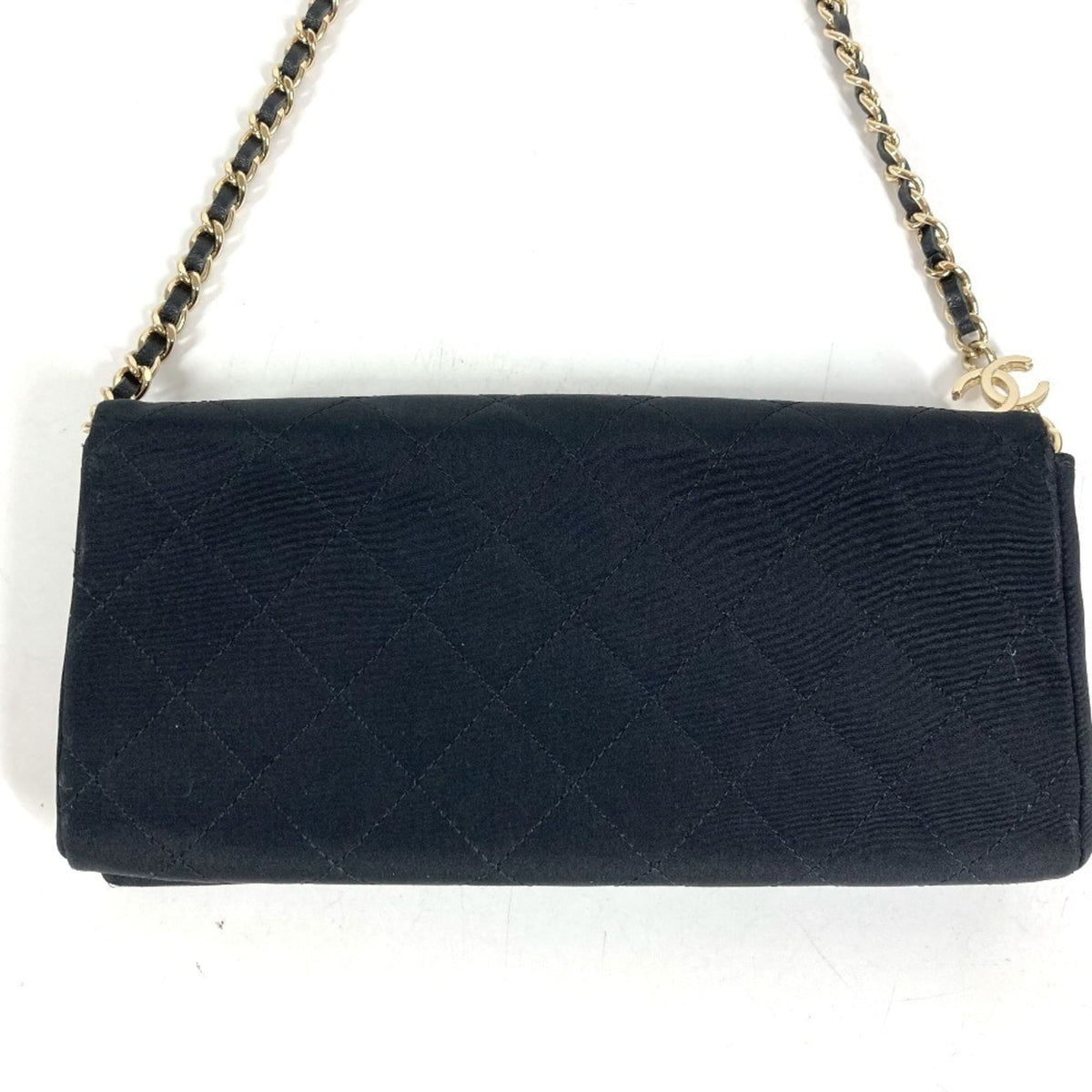 Chanel Black Satin Handbag Shoulder Bag (Pre-Owned)