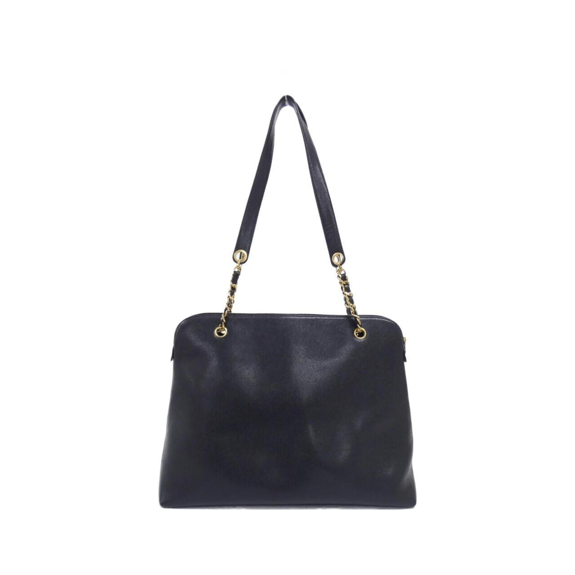 Chanel Black Grained Calfskin Shoulder Bag (Pre-Owned)