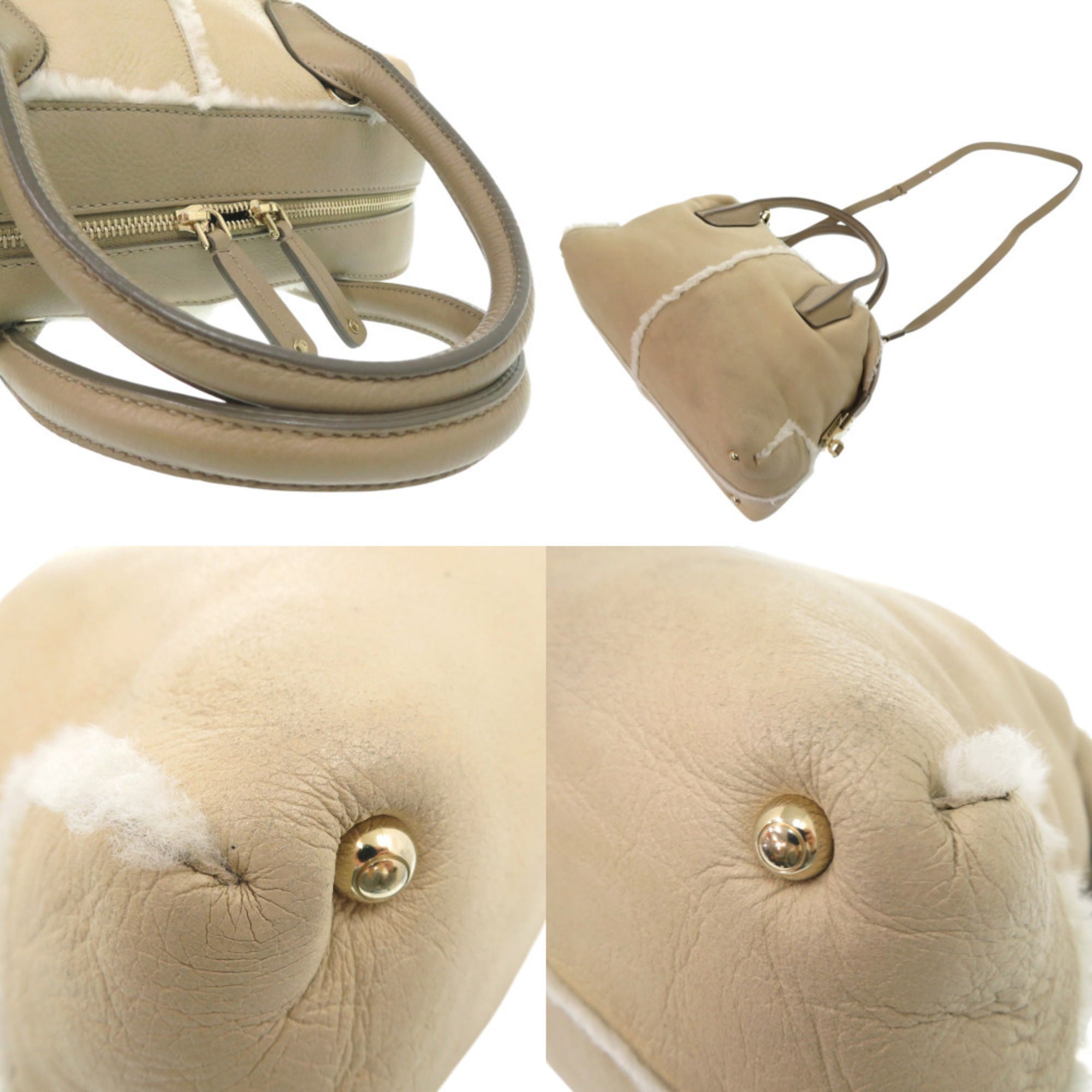 Tod's Beige Grayish Leather Leather Handbag (Pre-Owned)