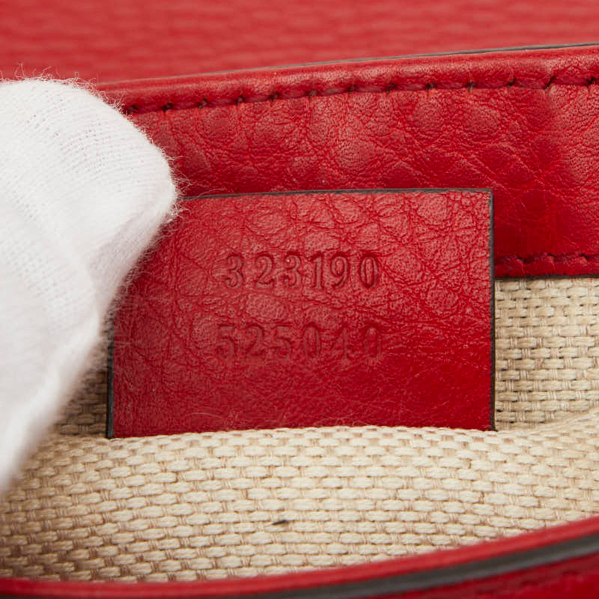 Gucci Red Color Leather Shoulder Bag (Pre-Owned)