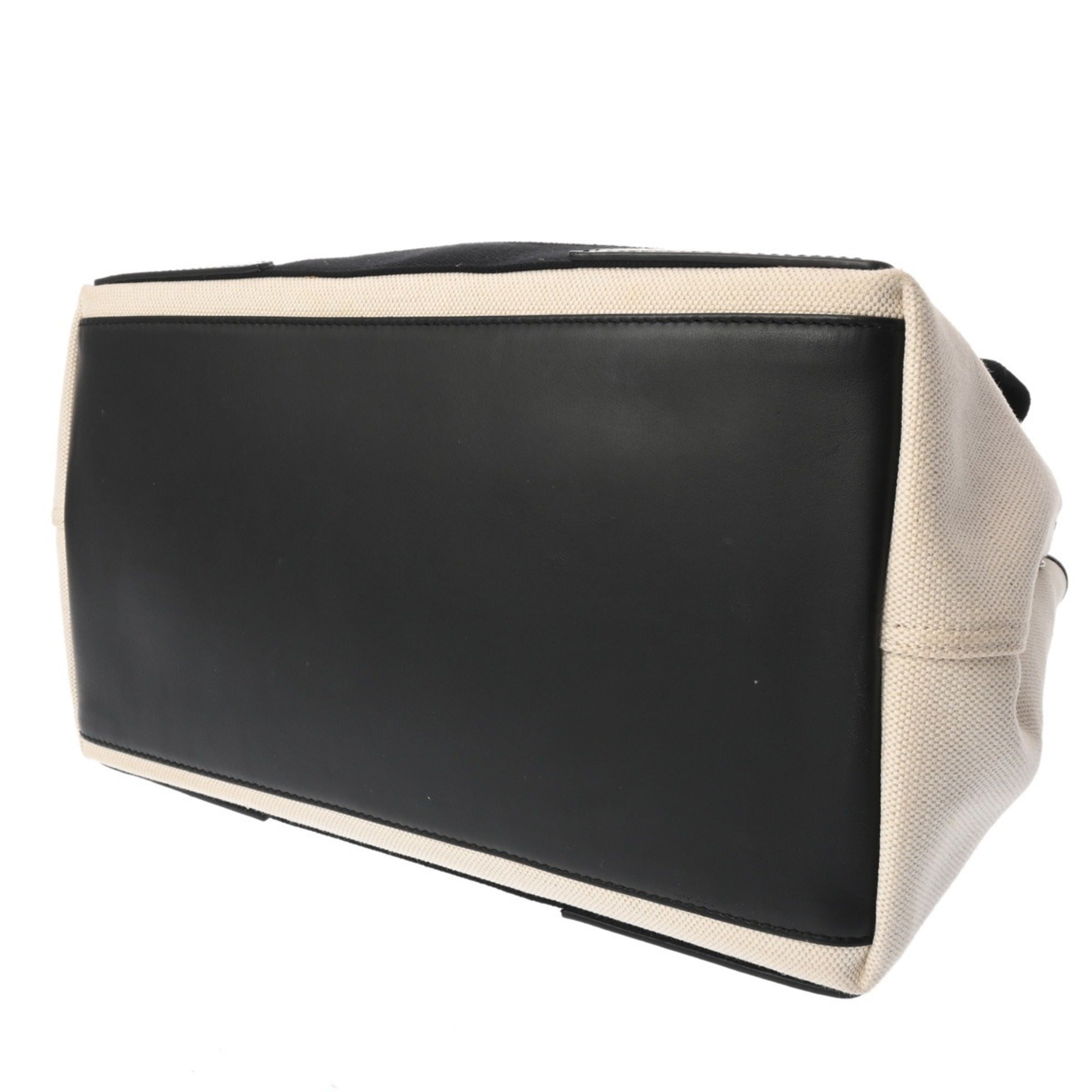Balenciaga Black White Canvas Leather Handbag Pouch (Pre-Owned)