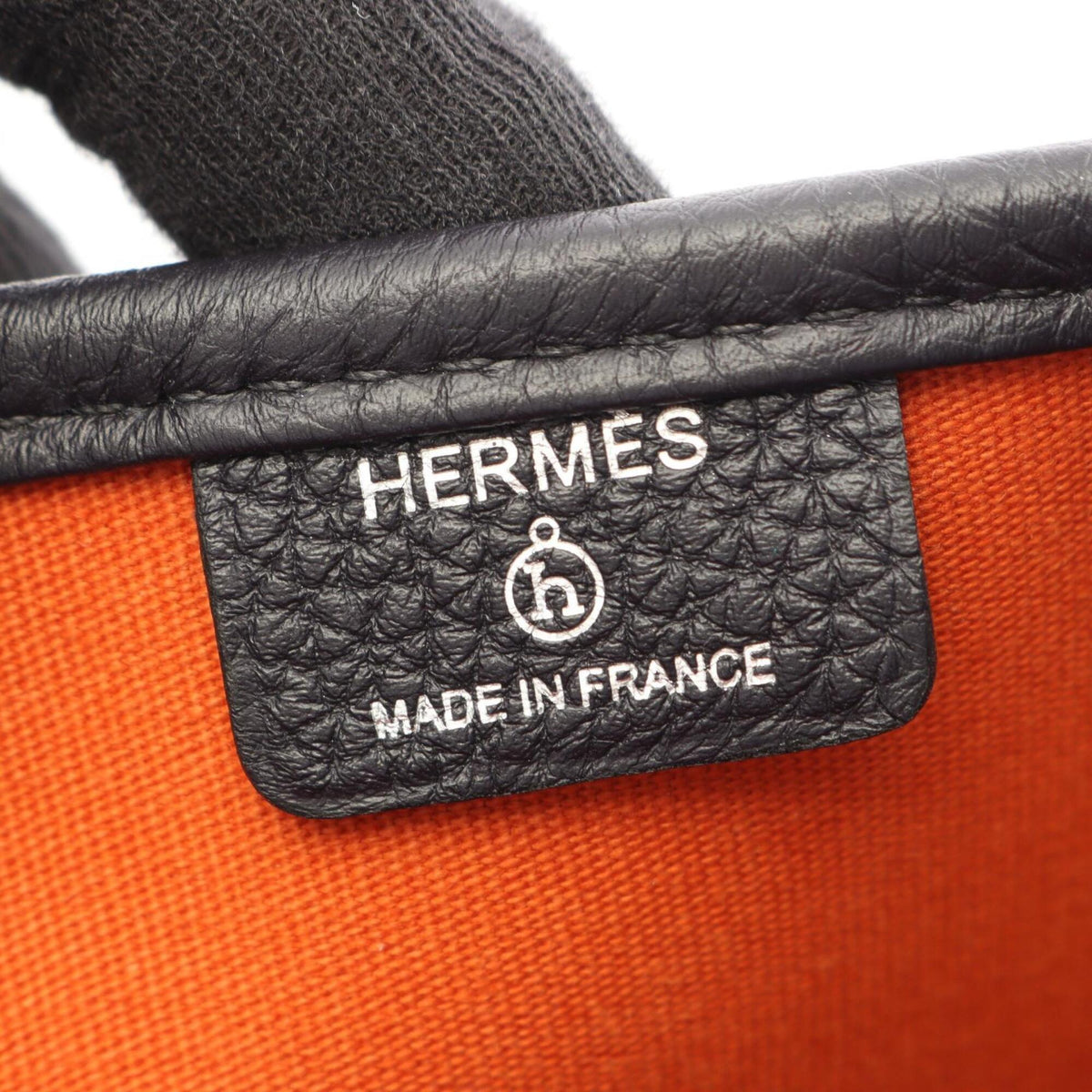 Hermes Etoupe Gray Togo Leather Toile Officier Handbag Tote Bag (Pre-Owned)