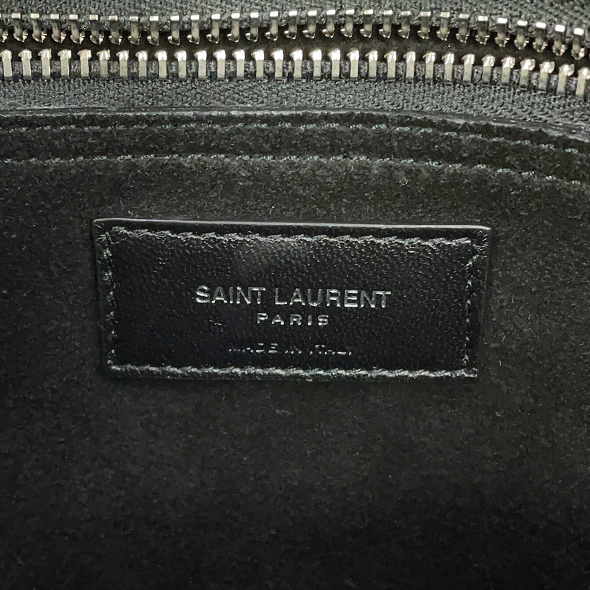 Yves Saint Laurent Black Suede Messenger Bag Shoulder Bag (Pre-Owned)
