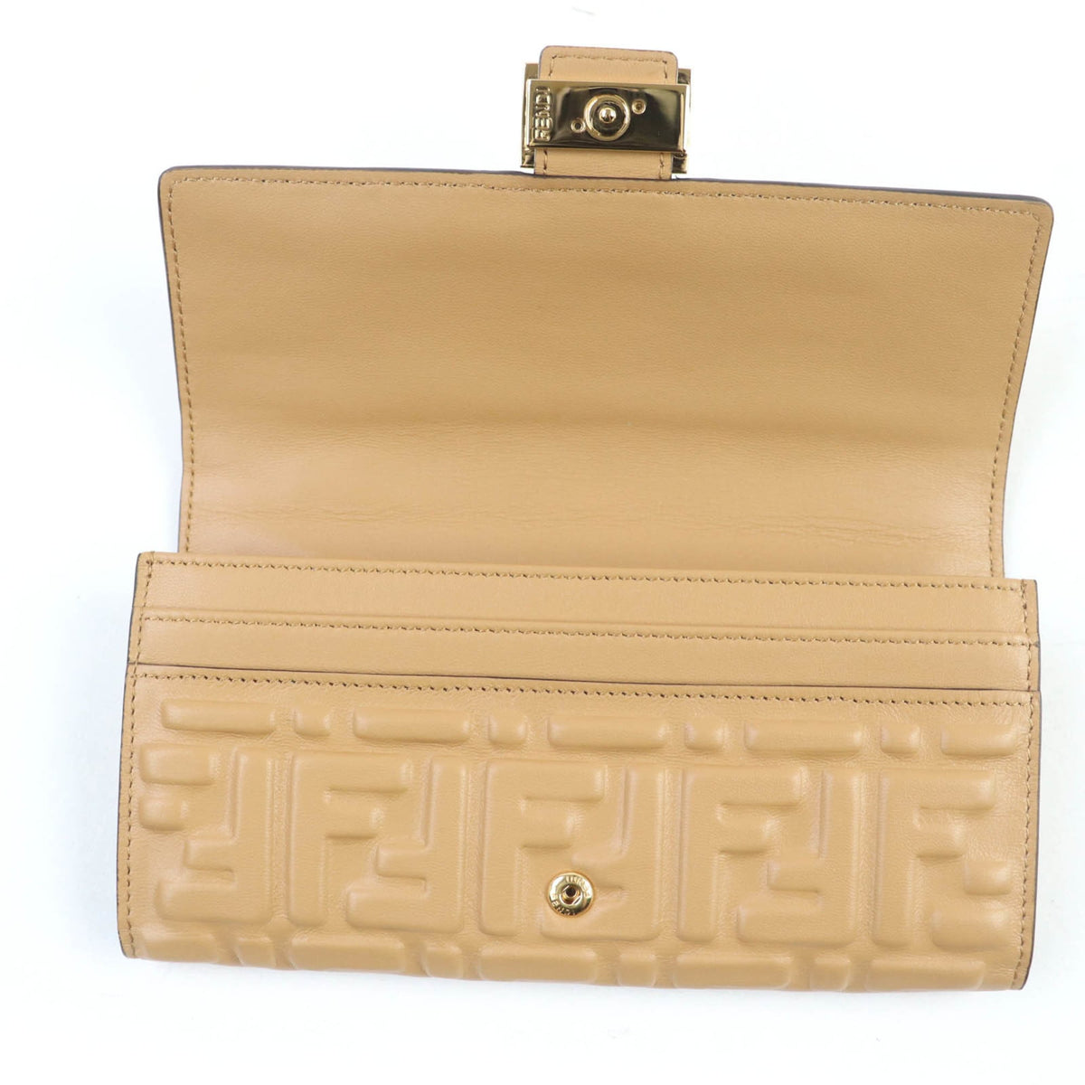 Fendi Brown Leather Long Wallet (Bi-Fold) (Pre-Owned)