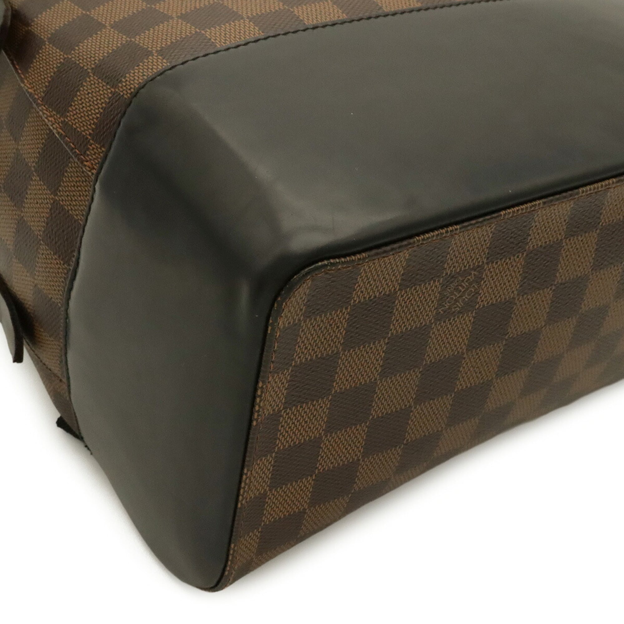 Louis Vuitton Black Brown Damier Canvas White Pvc Backpack Shoulder Bag (Pre-Owned)