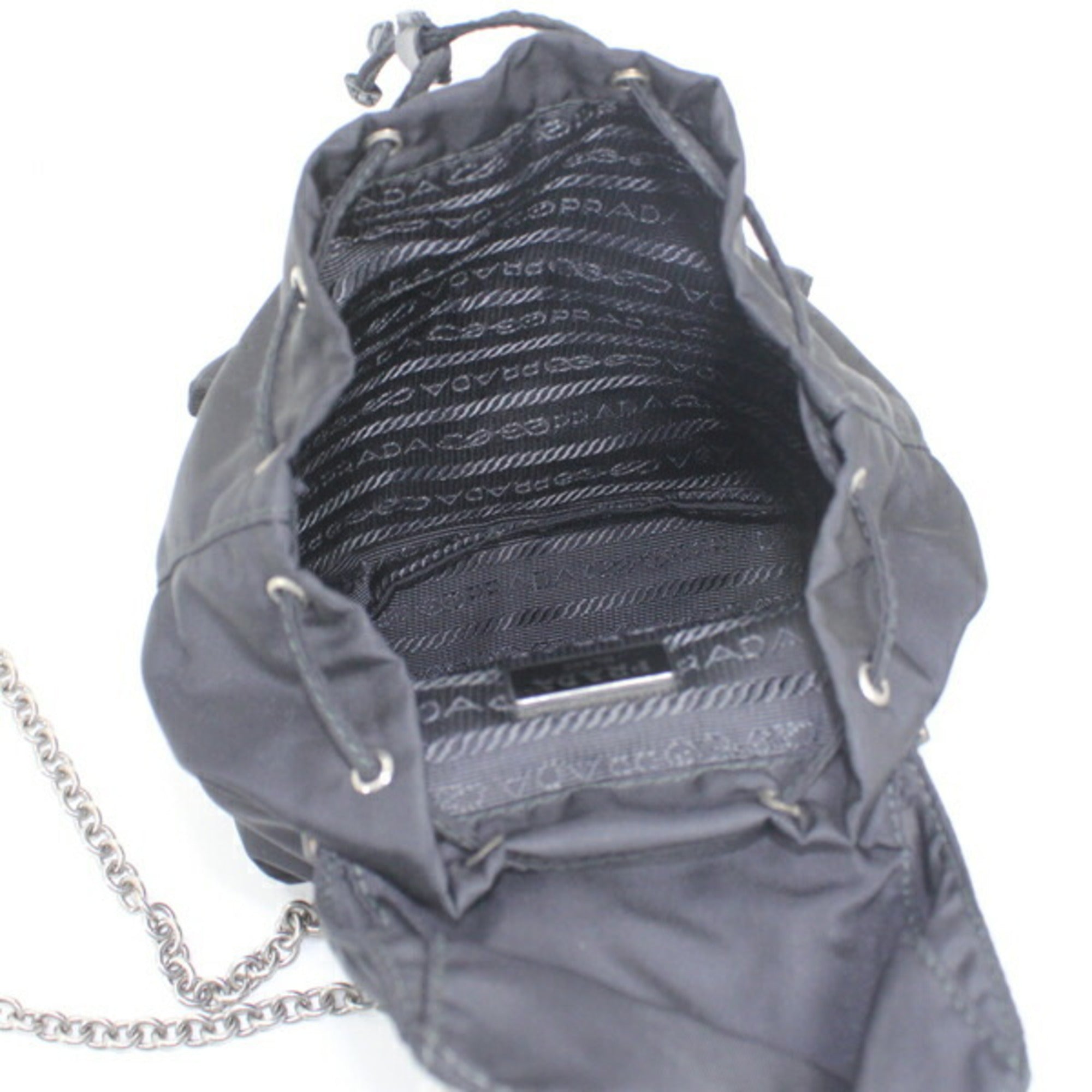 Prada Black Nero Nylon Leather Shoulder Bag (Pre-Owned)