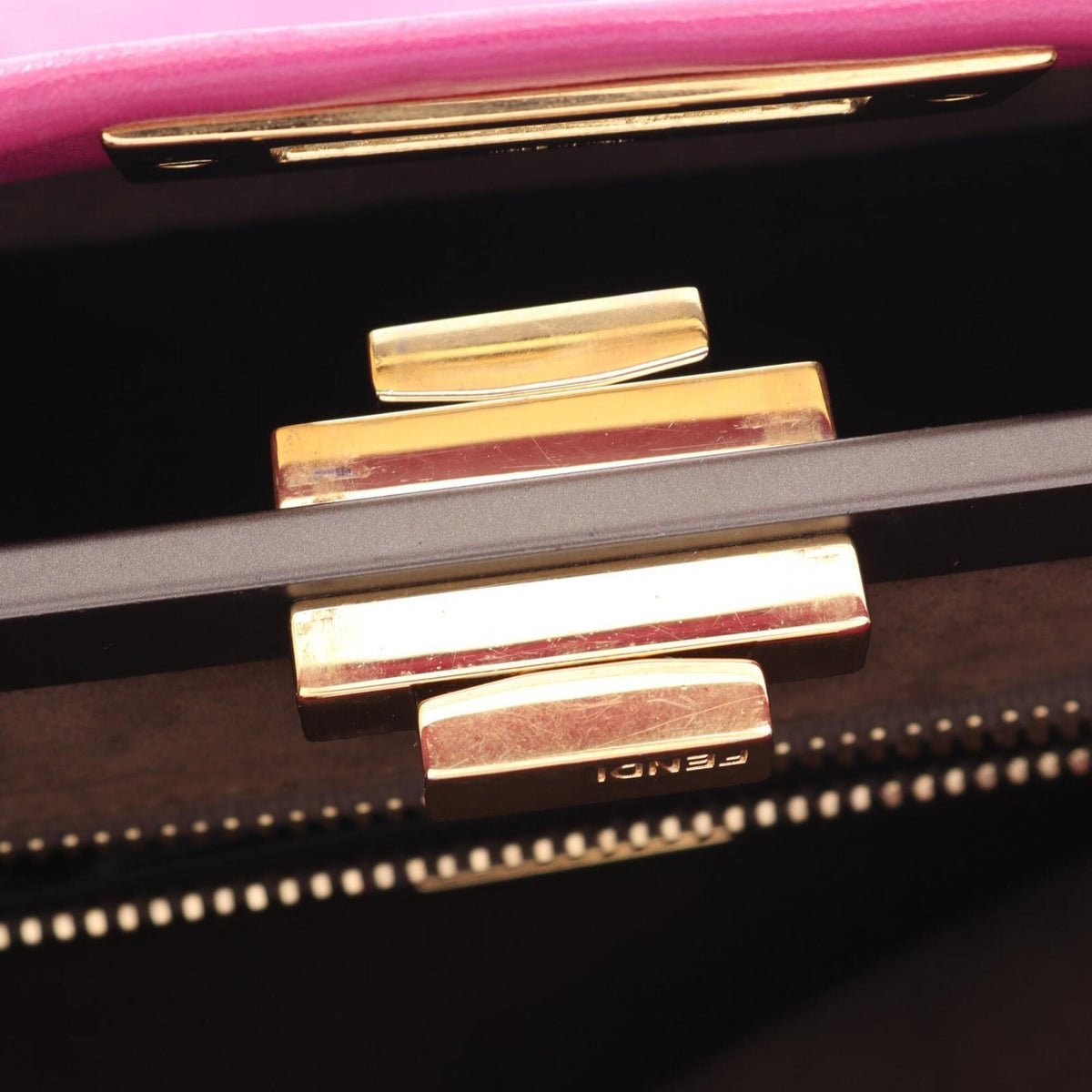 Fendi Peekaboo Pink Leather Handbag (Pre-Owned)