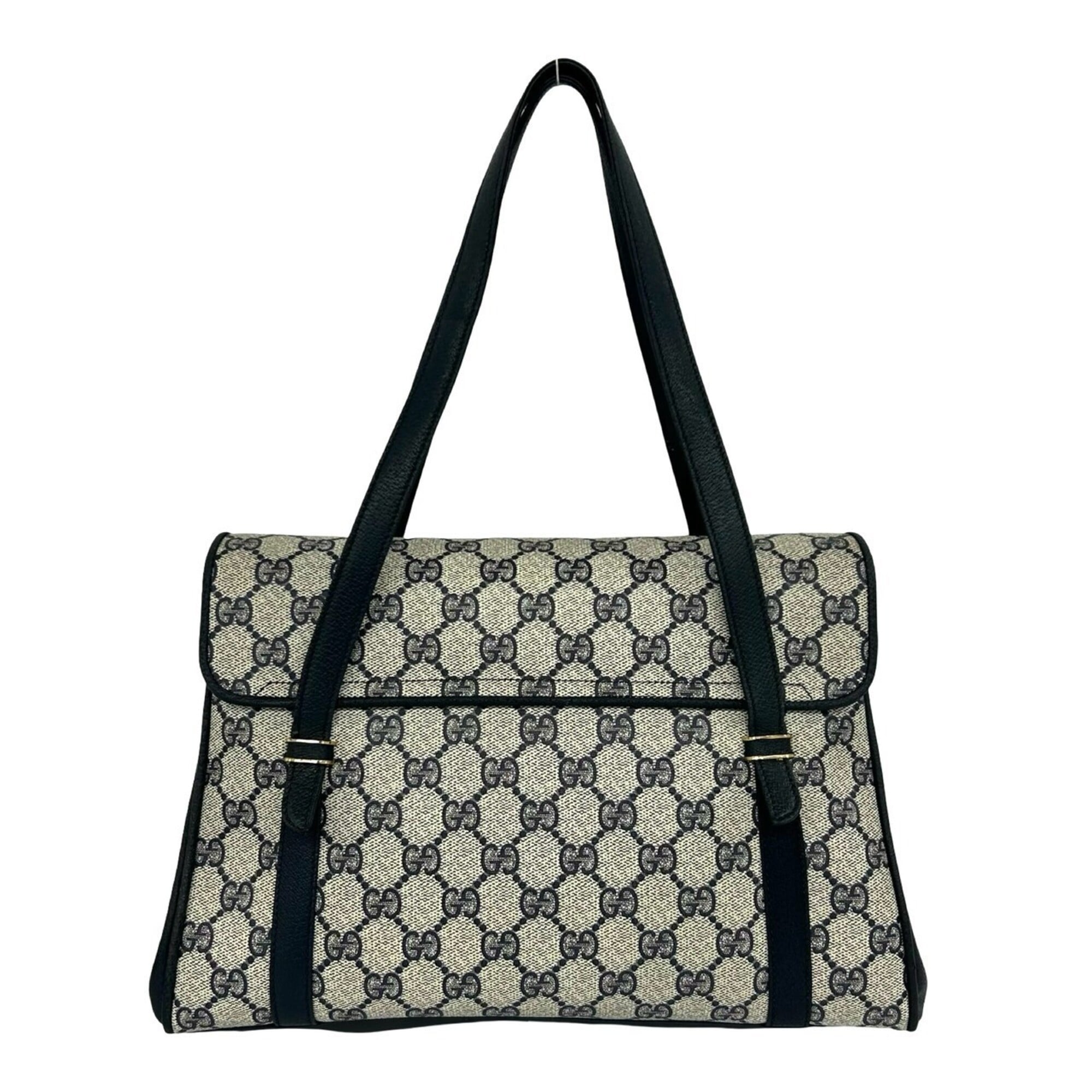 Gucci Navy Pvc Leather Handbag Shoulder Bag Tote Bag (Pre-Owned)