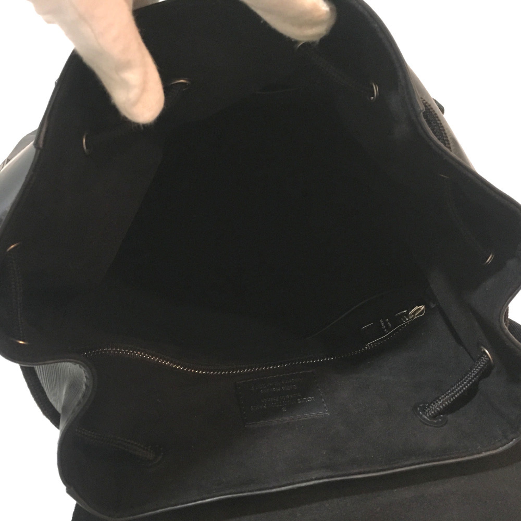 Louis Vuitton Black Leather Backpack (Pre-Owned)